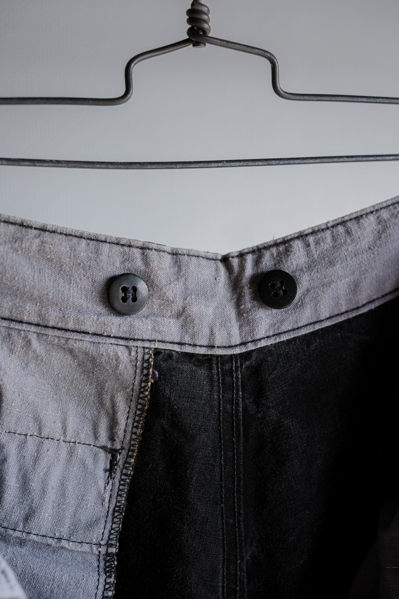 【~50's】French Vintage Black Linen Maquignon Pants Size.44 "AU MOLINEL"