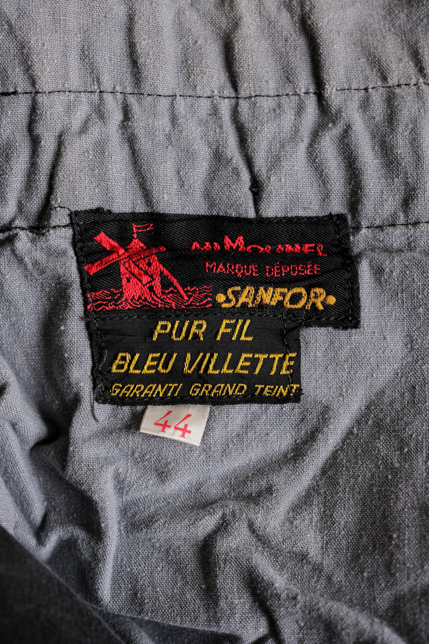 【~50's】French Vintage Black Linen Maquignon Pants Size.44 "AU MOLINEL"