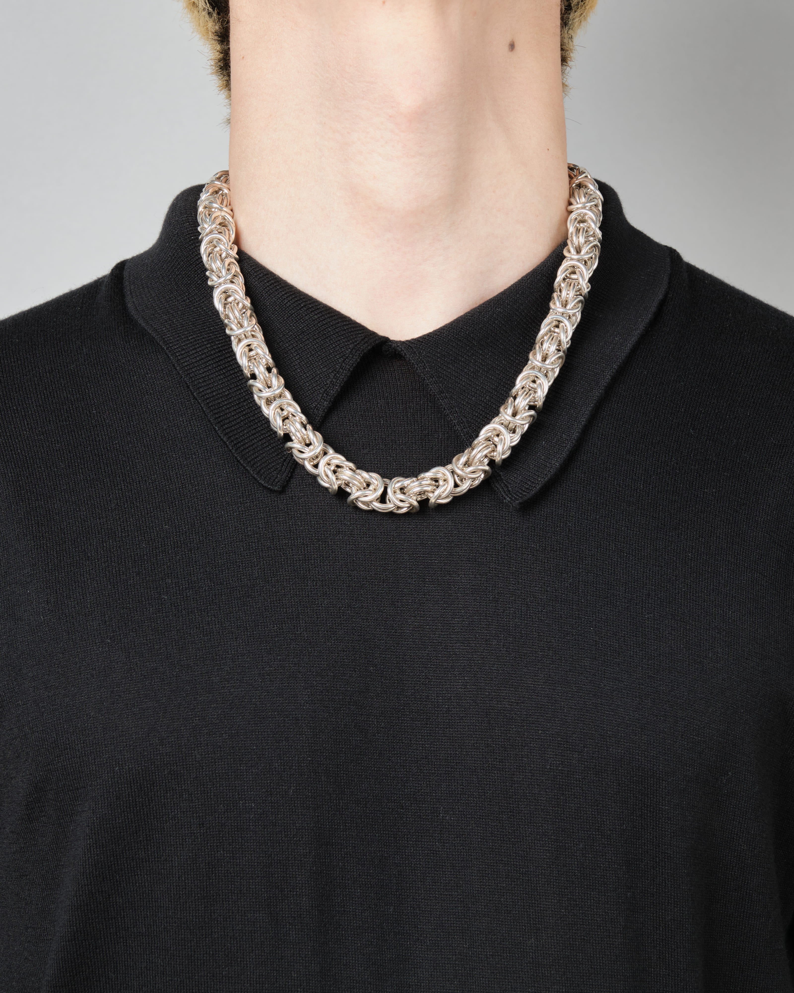 【~70’s】Danish Vintage Silver Heavy Mixed Chain Necklace