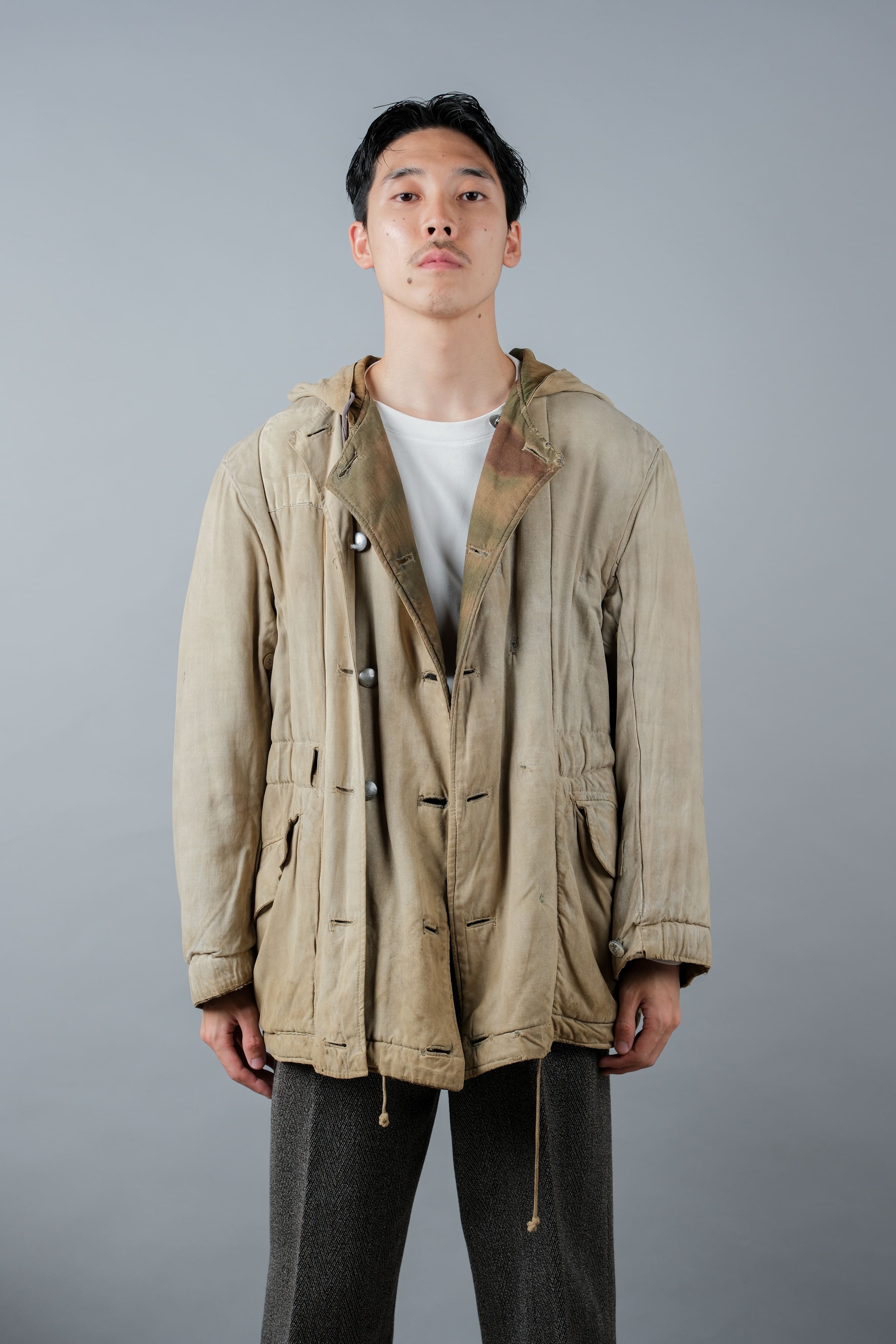 【~40's】WWⅡ German Army Sumpftarnmuster 44 Camouflage 43 Pattern Reversible Winter Parka "Wehrmacht"