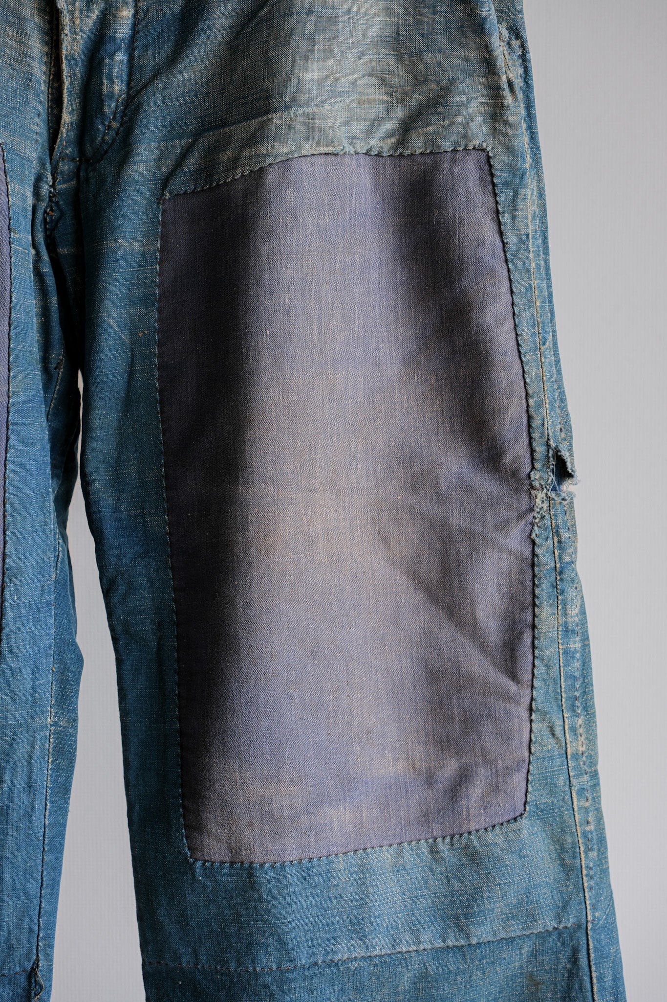 【~30's】French Vintage Indigo Metis Work Pants "Patchwork"
