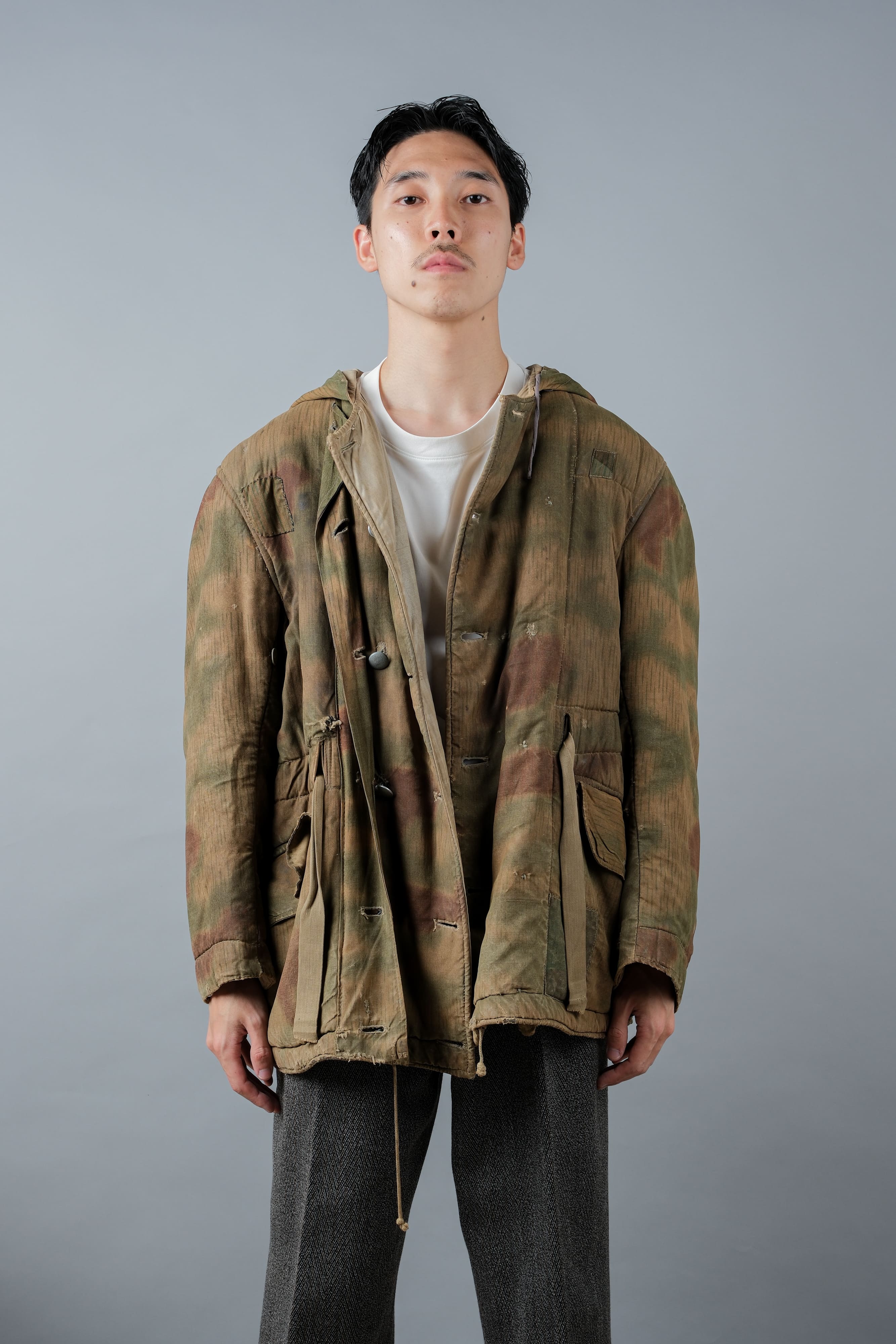 【~40's】WWⅡ German Army Sumpftarnmuster 44 Camouflage 43 Pattern Reversible Winter Parka "Wehrmacht"