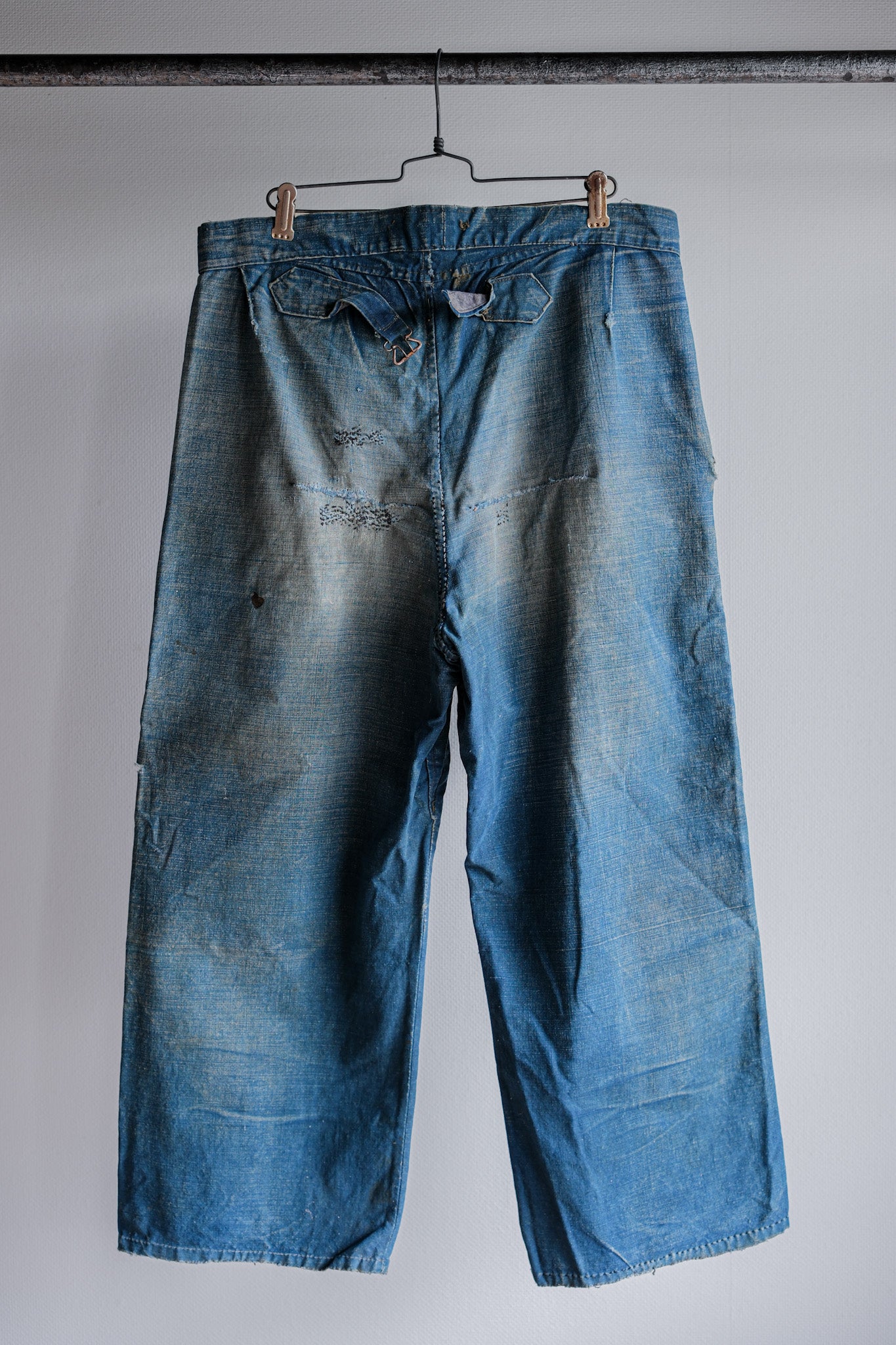 【~30's】French Vintage Indigo Metis Work Pants "Patchwork"