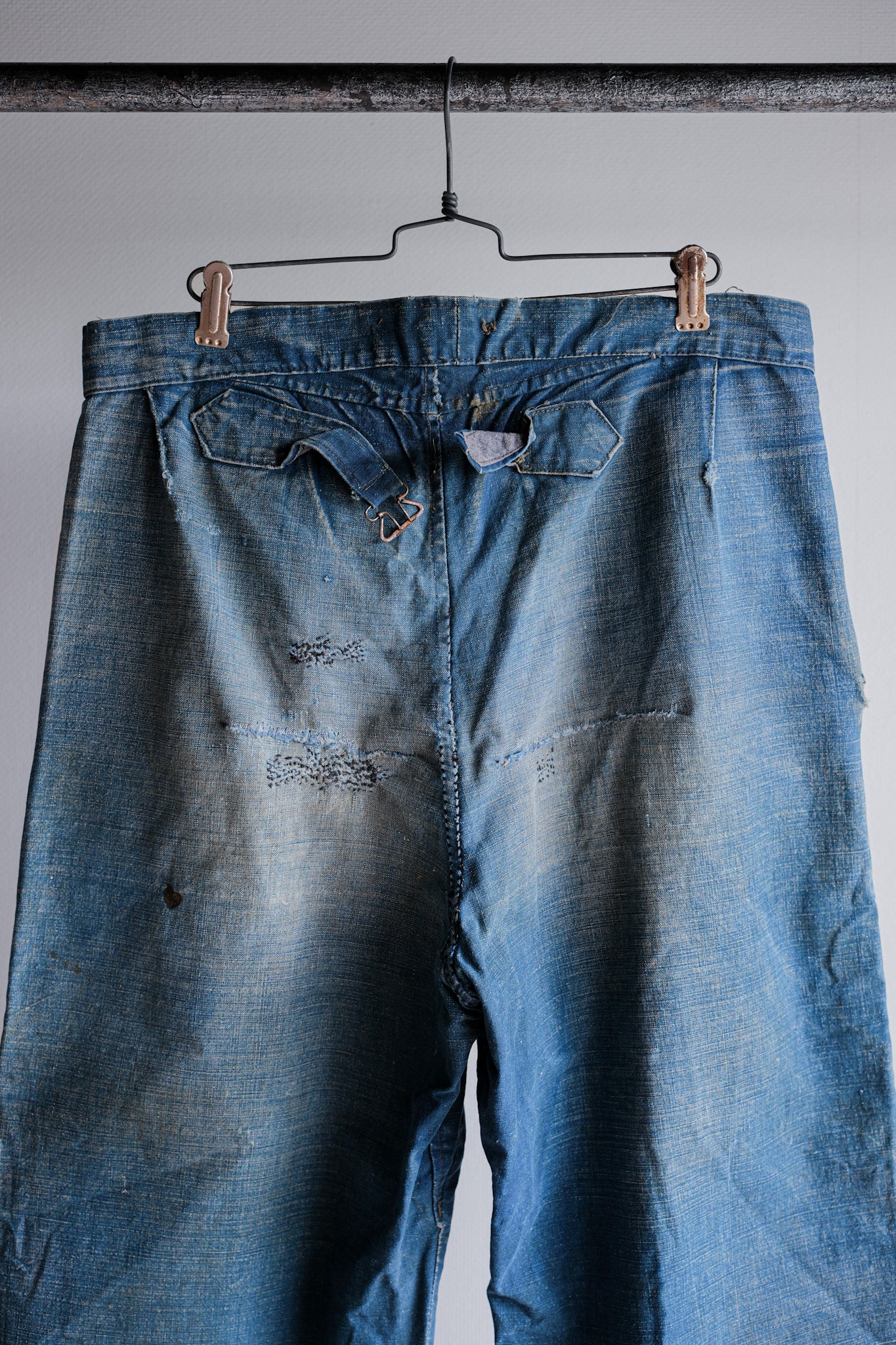 【~30's】French Vintage Indigo Metis Work Pants "Patchwork"