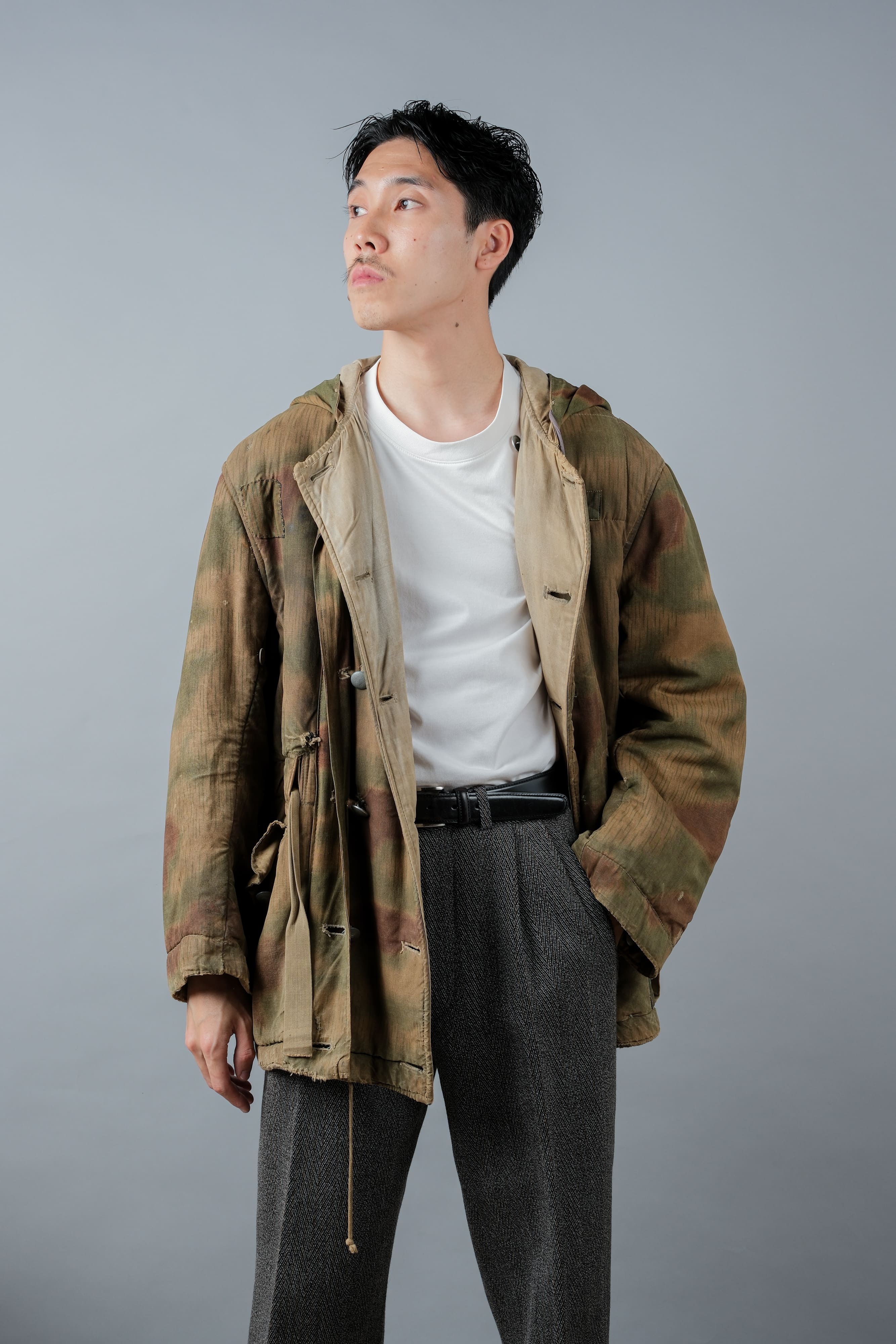 【~40's】WWⅡ German Army Sumpftarnmuster 44 Camouflage 43 Pattern Reversible Winter Parka "Wehrmacht"