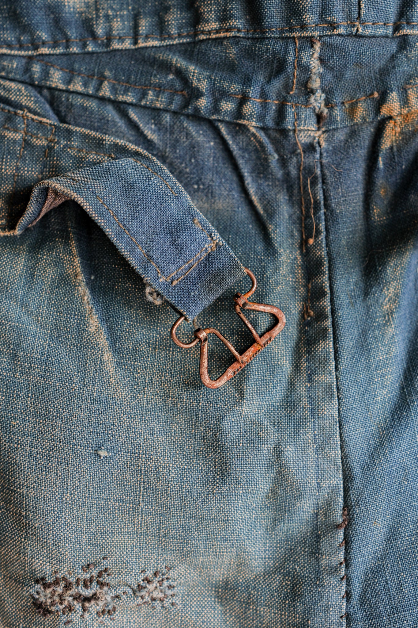 【~30's】French Vintage Indigo Metis Work Pants "Patchwork"