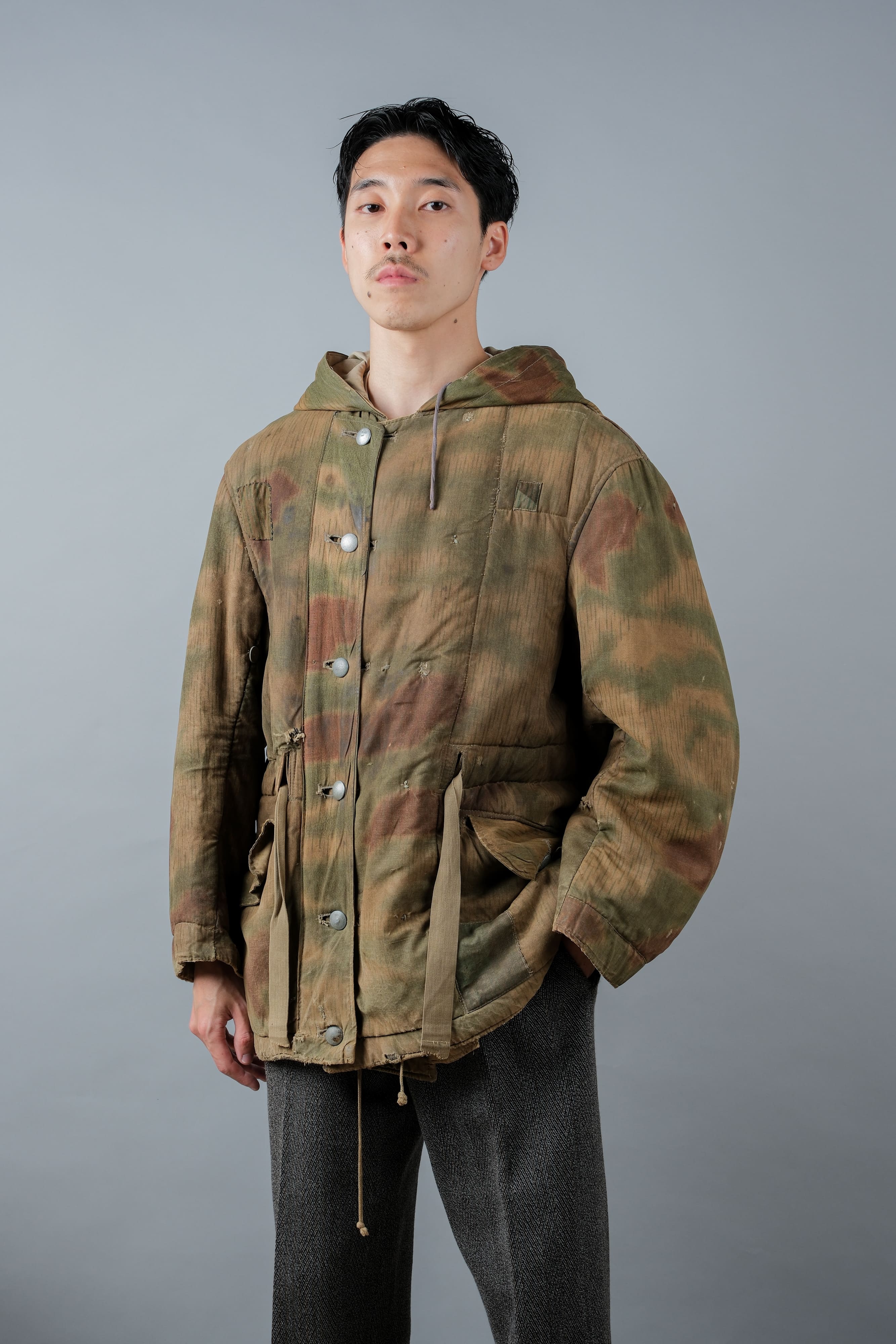 【~40's】WWⅡ German Army Sumpftarnmuster 44 Camouflage 43 Pattern Reversible Winter Parka "Wehrmacht"