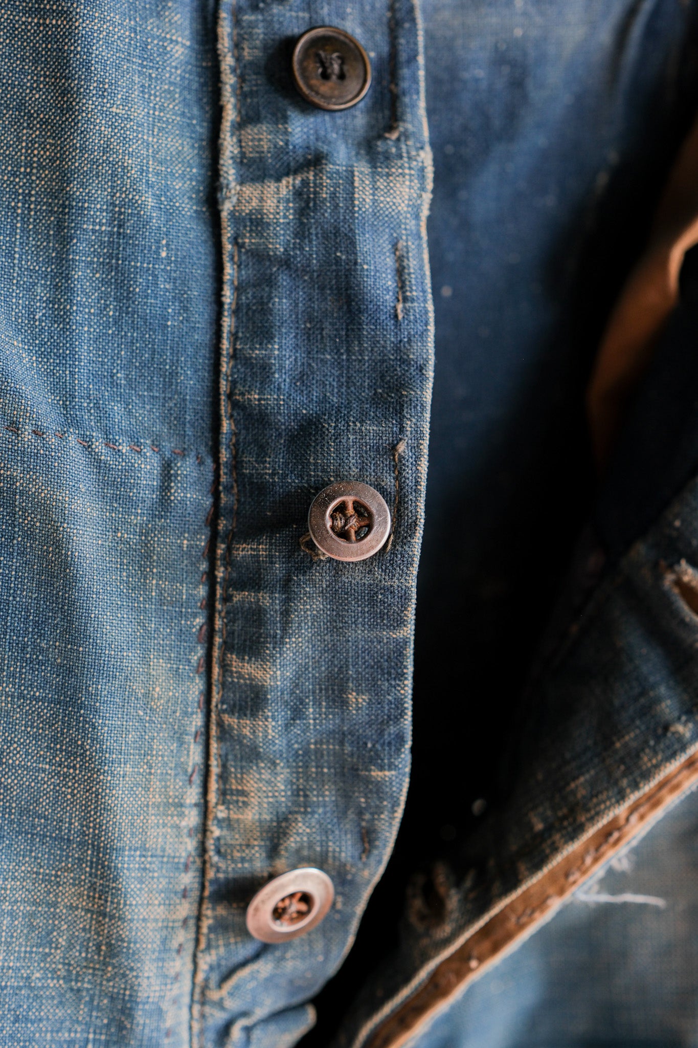 【~30's】French Vintage Indigo Metis Work Pants "Patchwork"