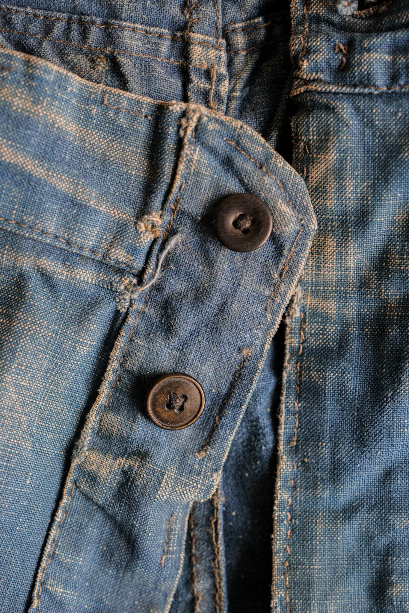 【~30's】French Vintage Indigo Metis Work Pants "Patchwork"