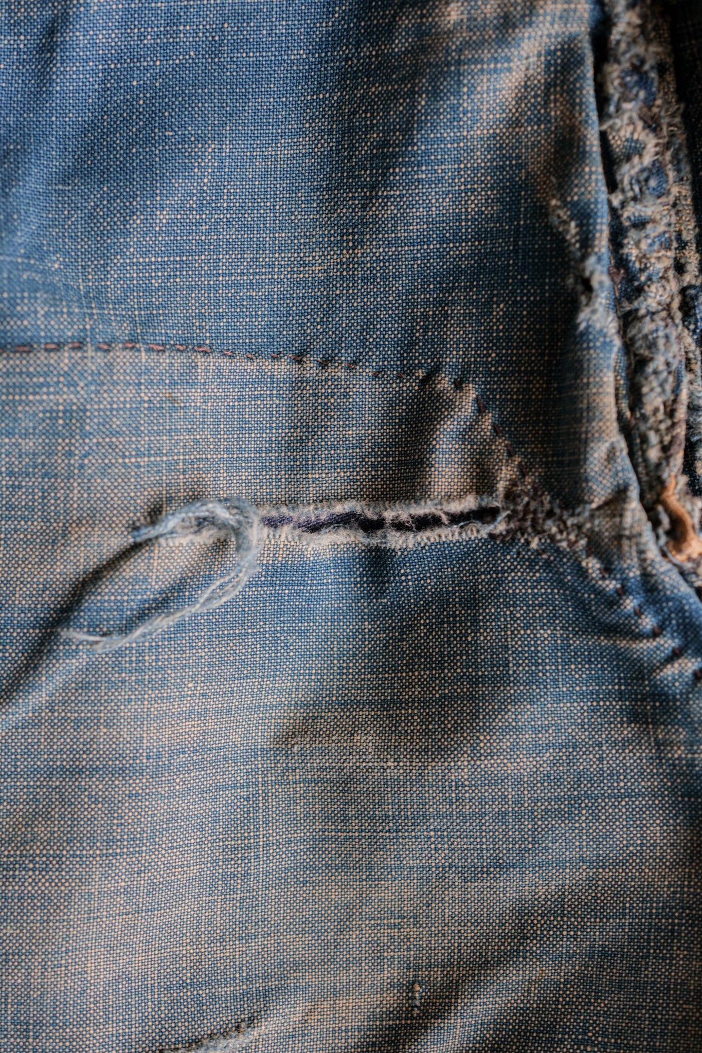 【~30's】French Vintage Indigo Metis Work Pants "Patchwork"