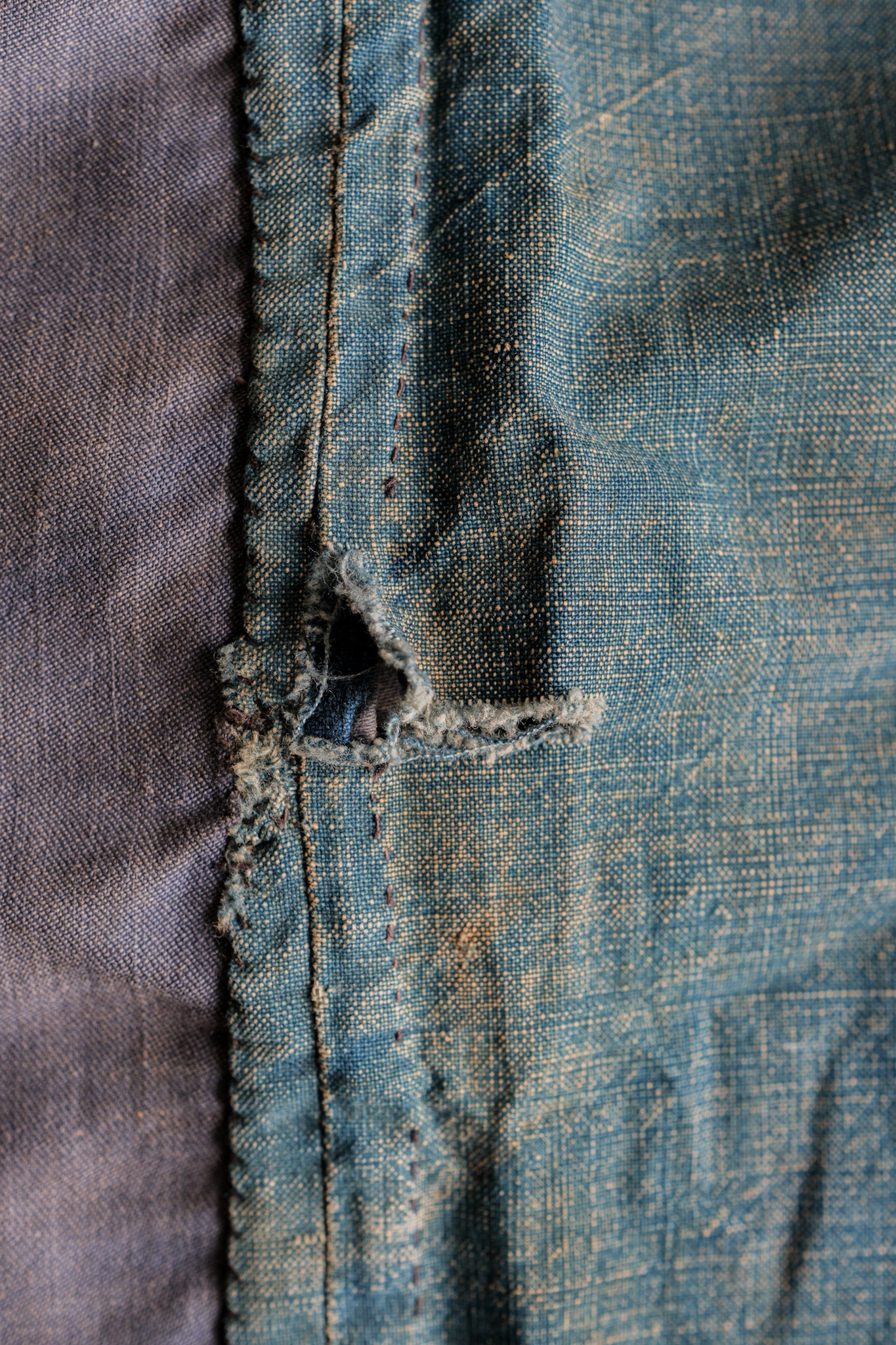 【~30's】French Vintage Indigo Metis Work Pants "Patchwork"