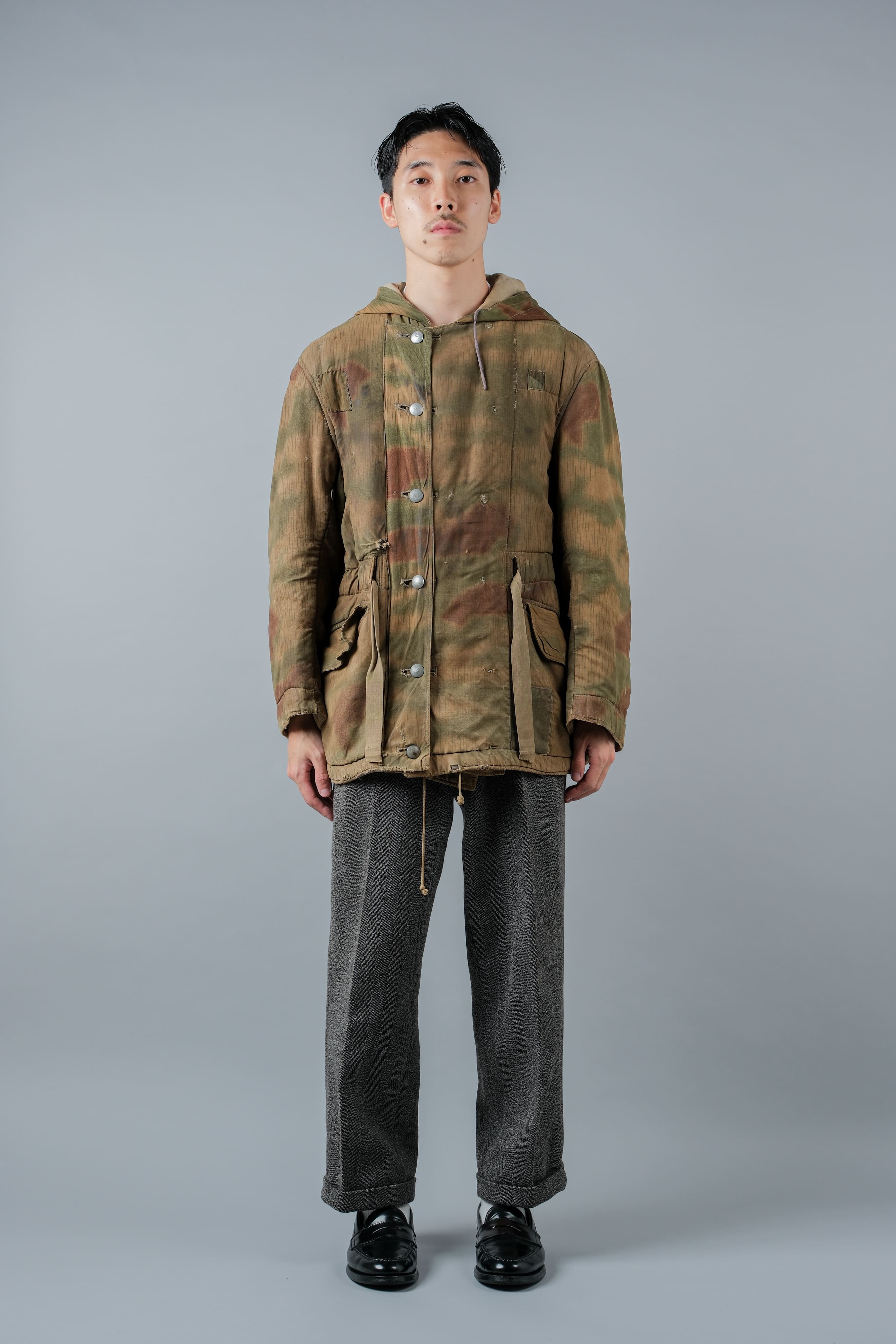 【~40's】WWⅡ German Army Sumpftarnmuster 44 Camouflage 43 Pattern Reversible Winter Parka "Wehrmacht"