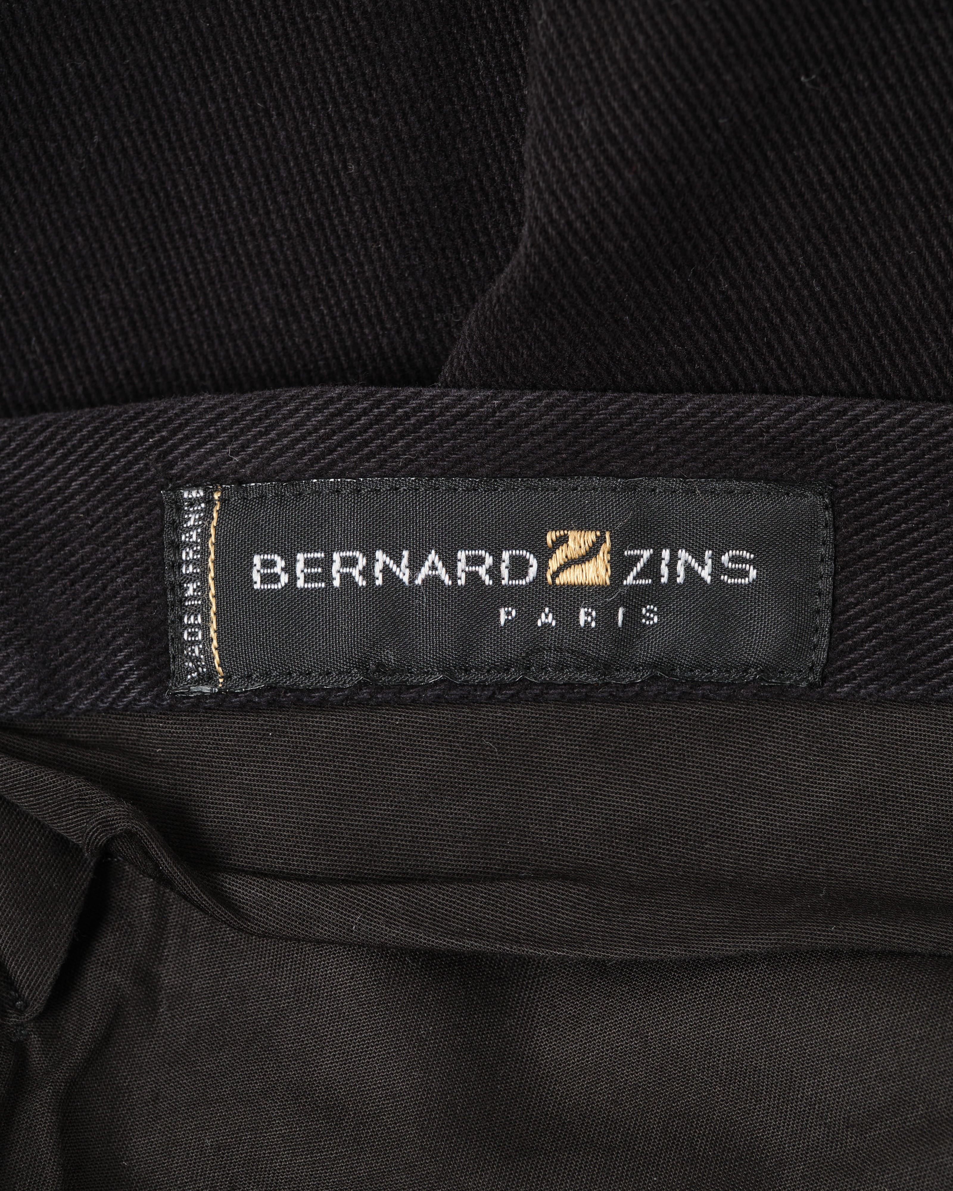 【~90’s】Old BERNARD ZINS Black Cotton Twill Trousers Size.44 "EMILIO BATCHI 別注"