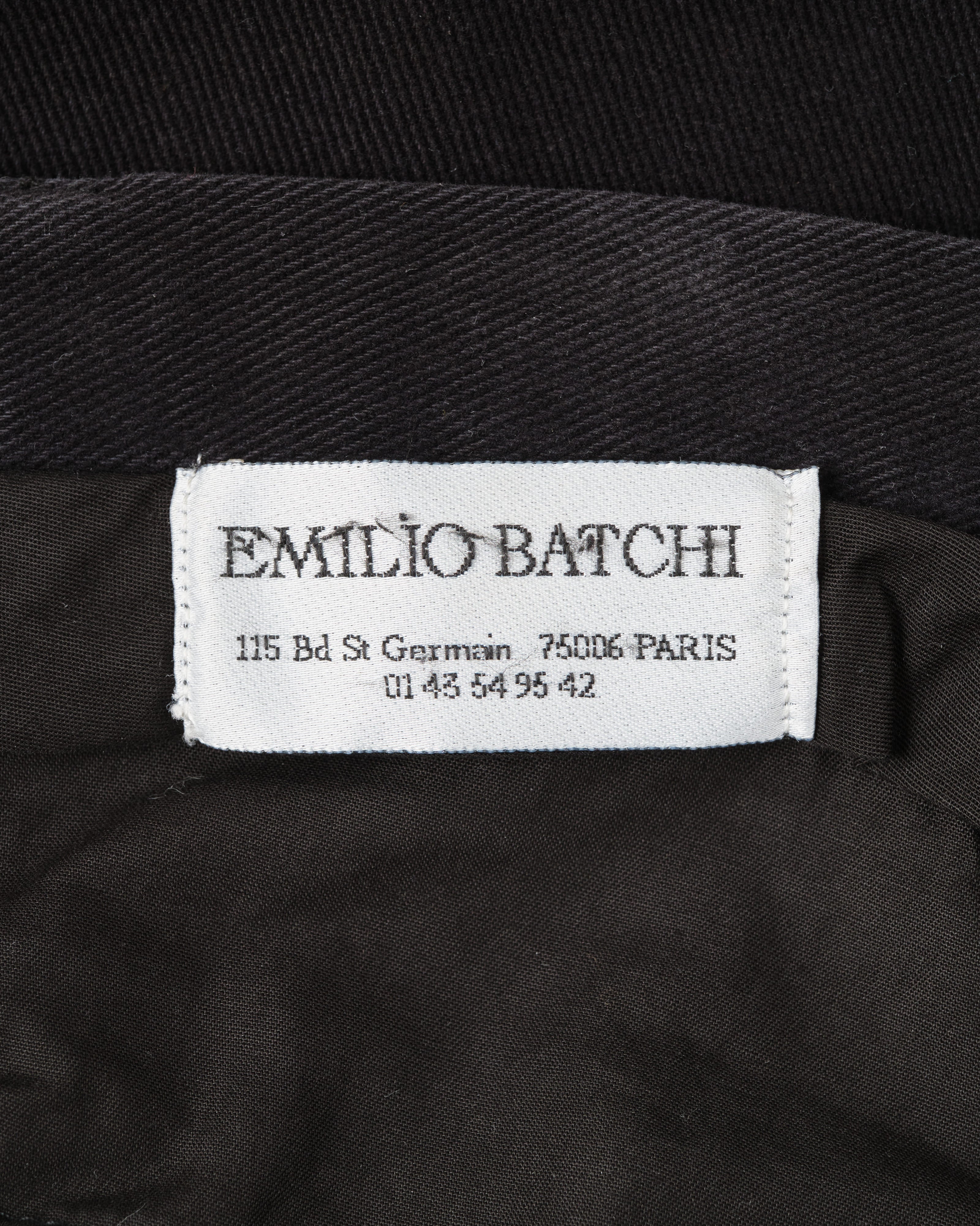 【~90’s】Old BERNARD ZINS Black Cotton Twill Trousers Size.44 "EMILIO BATCHI 別注"