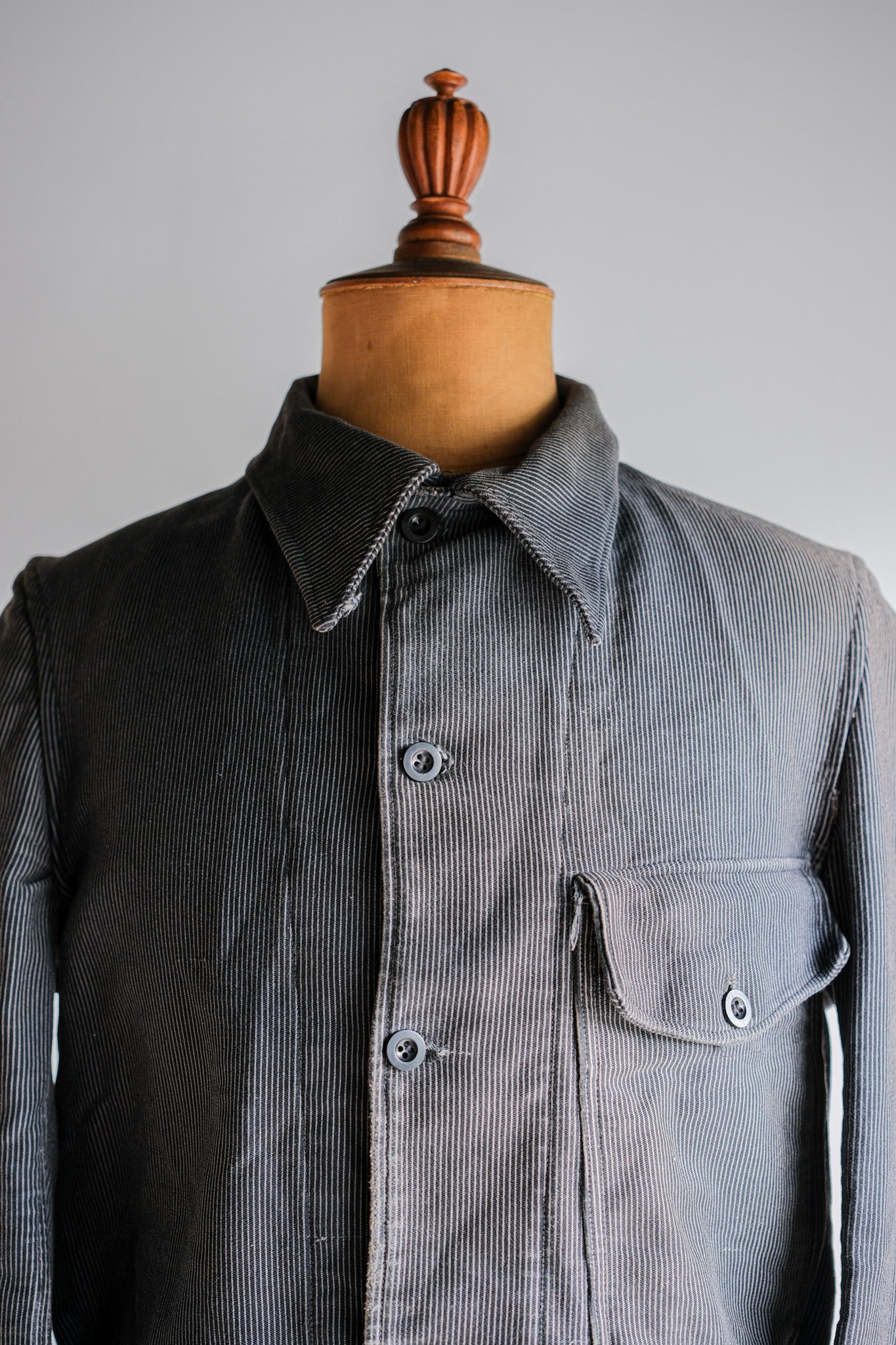 【~40's】Belgium Vintage Printed Moleskin Prisoner Jacket