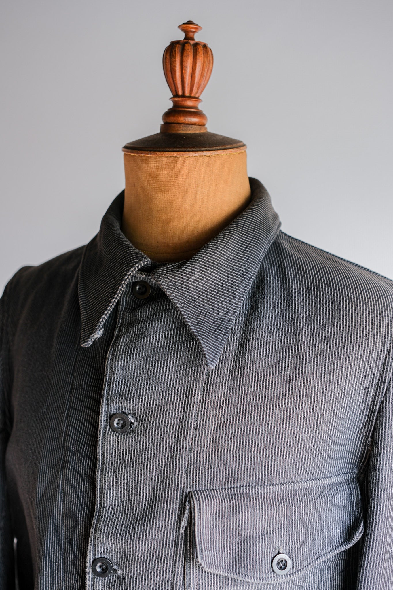 【~40's】Belgium Vintage Printed Moleskin Prisoner Jacket