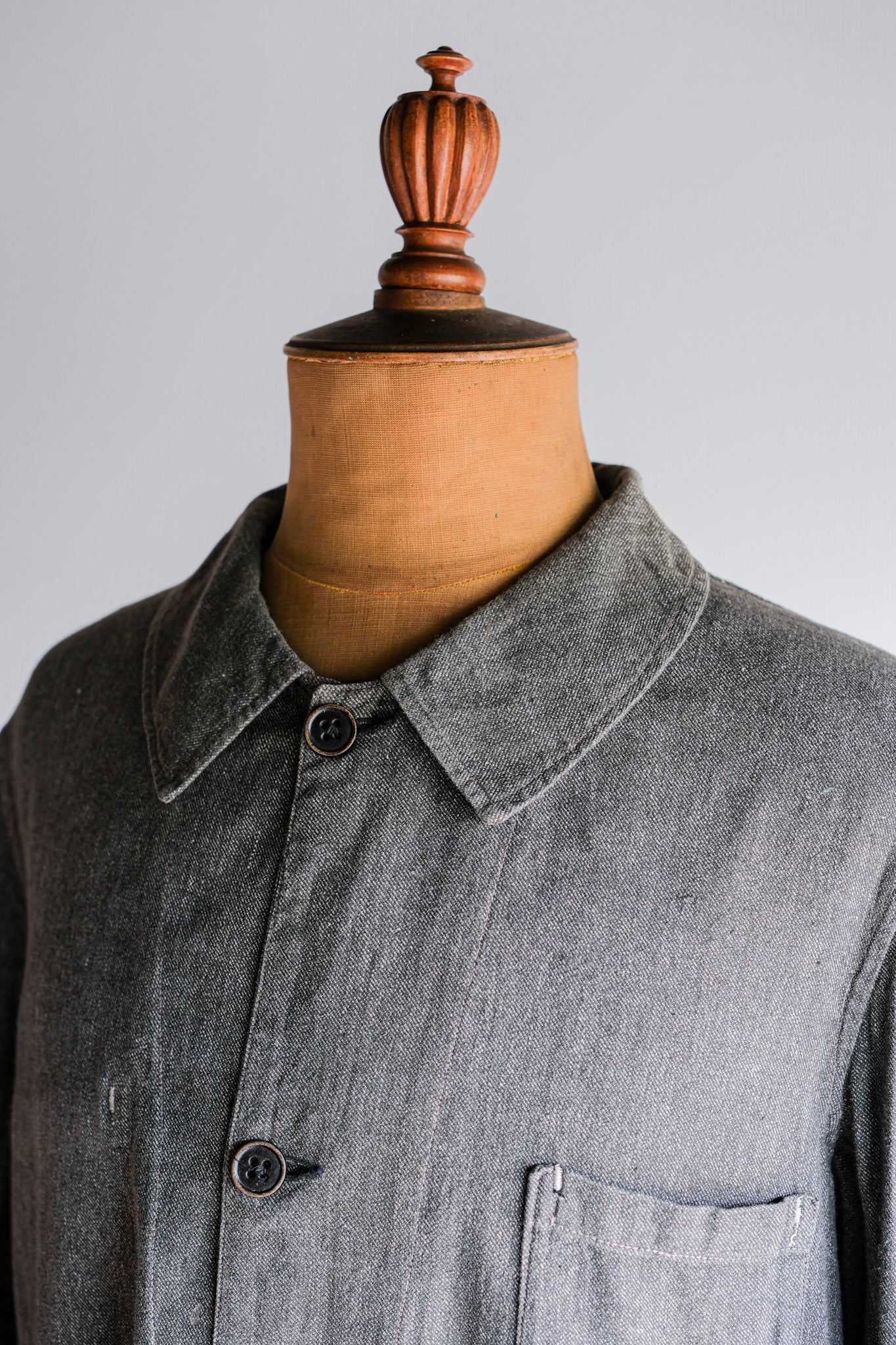 【~30's】French Vintage Salt & Pepper Cotton Twill Work Coat
