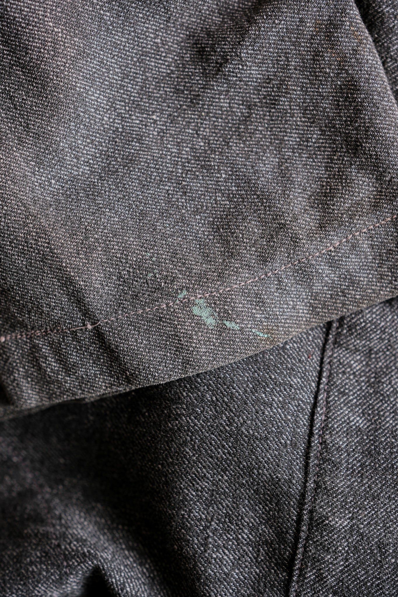 【~30's】French Vintage Salt & Pepper Cotton Twill Work Coat
