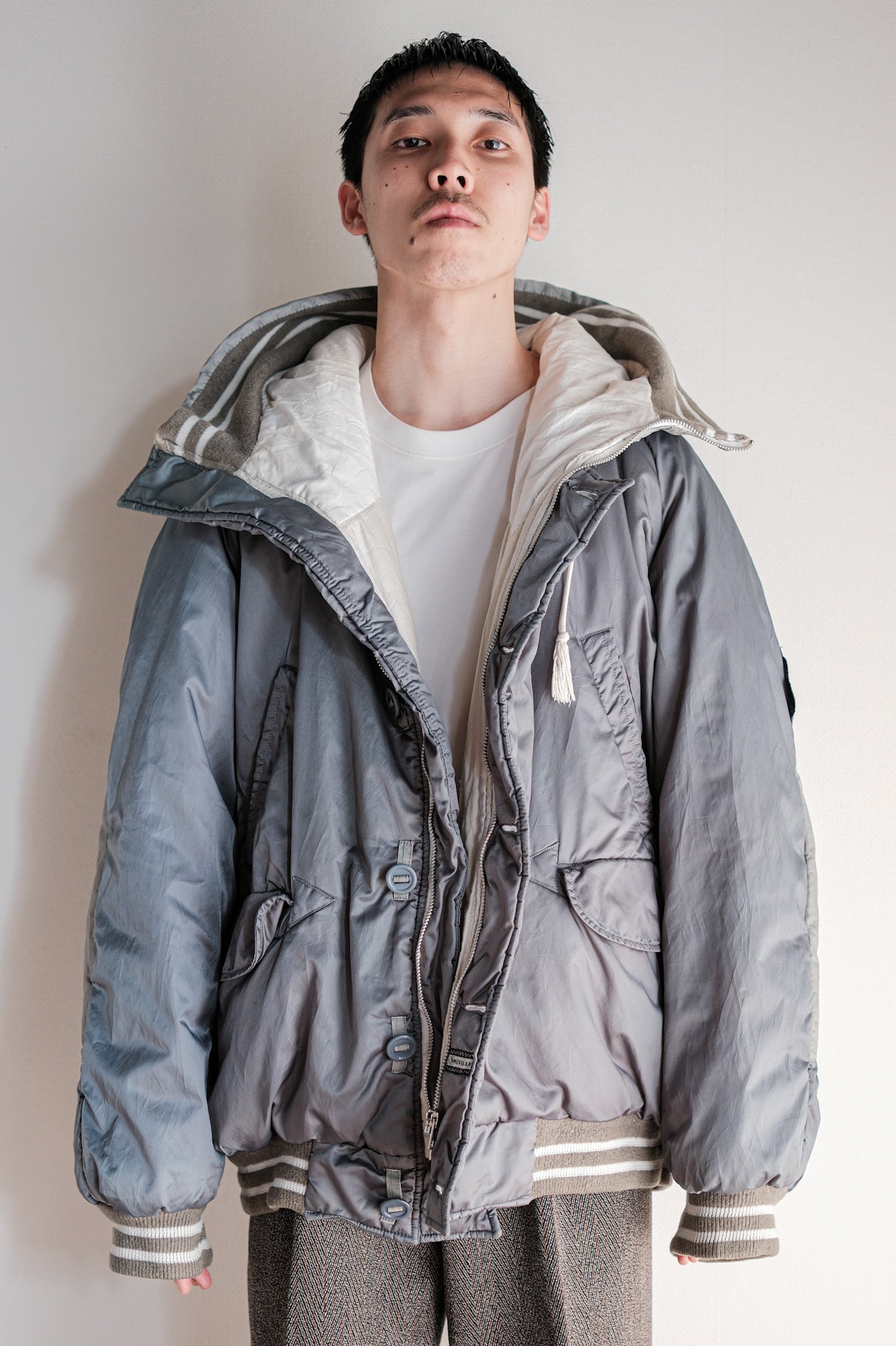 【~80's】Old BONEVILLE Navy Arctic Hooded Jacket Size.54