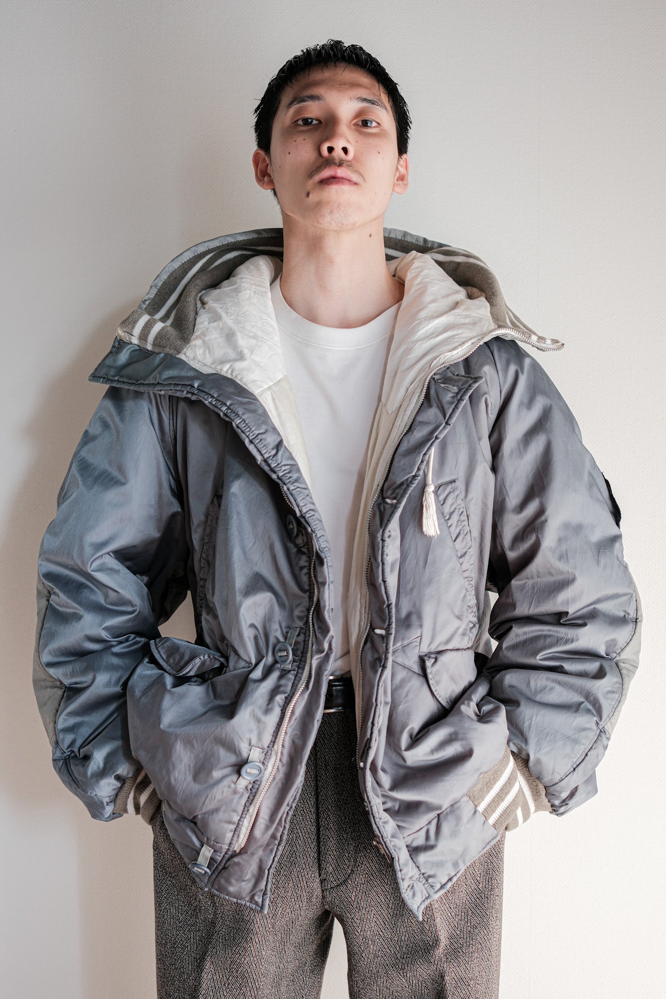 【~80's】Old BONEVILLE Navy Arctic Hooded Jacket Size.54