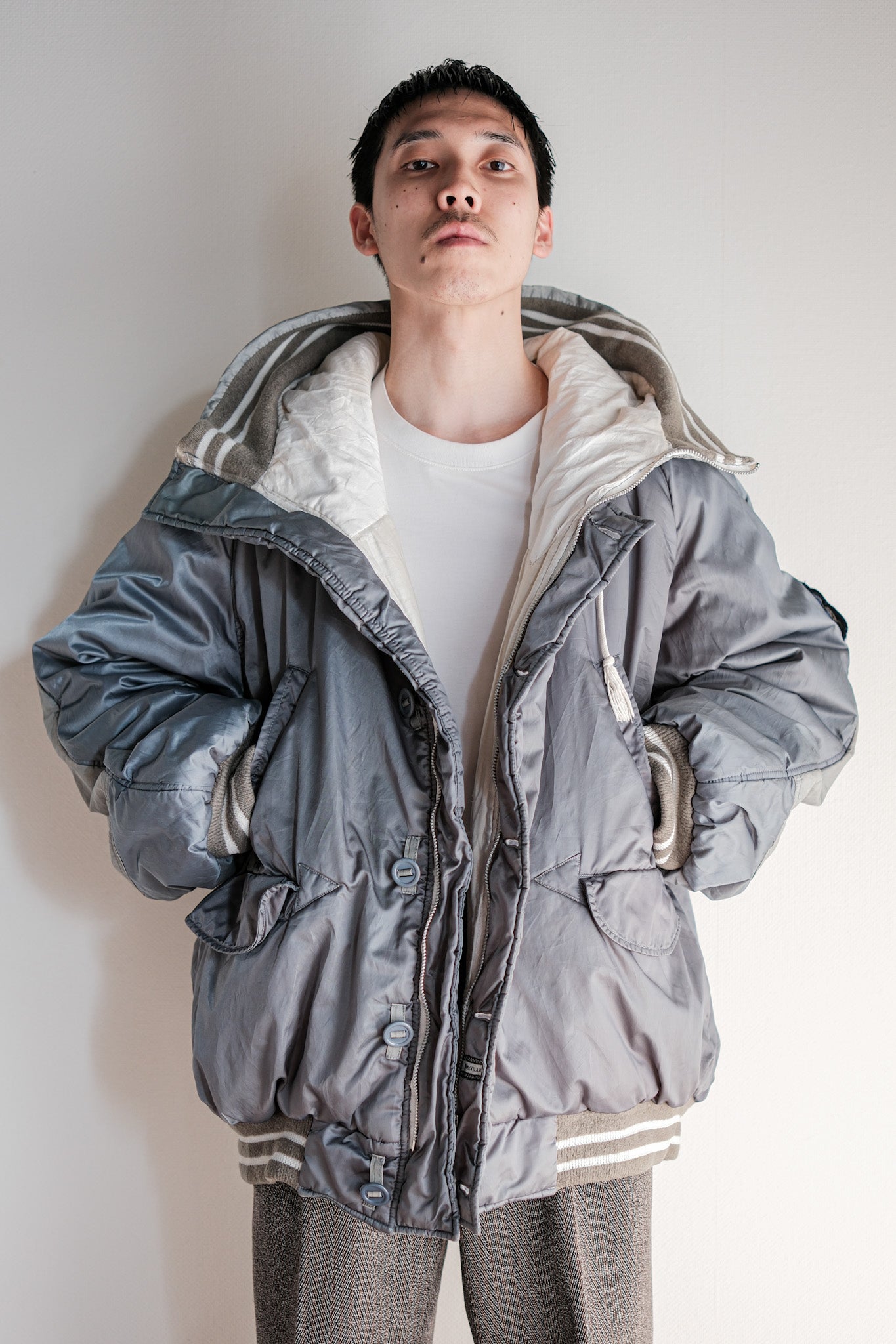 【~80's】Old BONEVILLE Navy Arctic Hooded Jacket Size.54