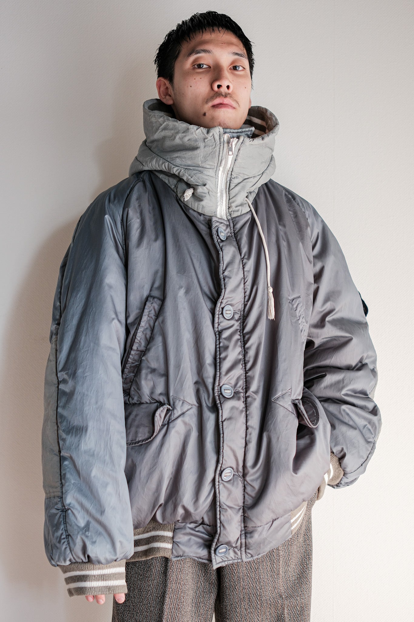 【~80's】Old BONEVILLE Navy Arctic Hooded Jacket Size.54