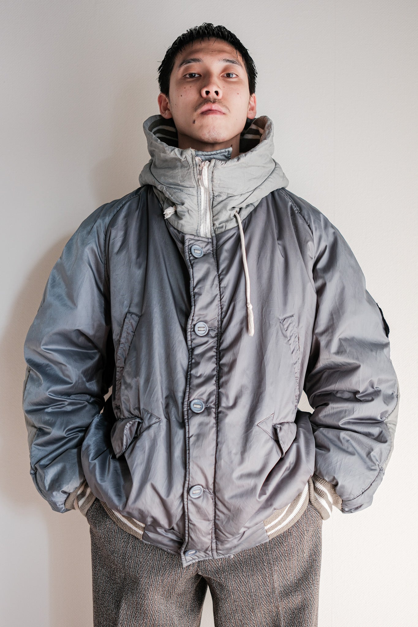 【~80's】Old BONEVILLE Navy Arctic Hooded Jacket Size.54