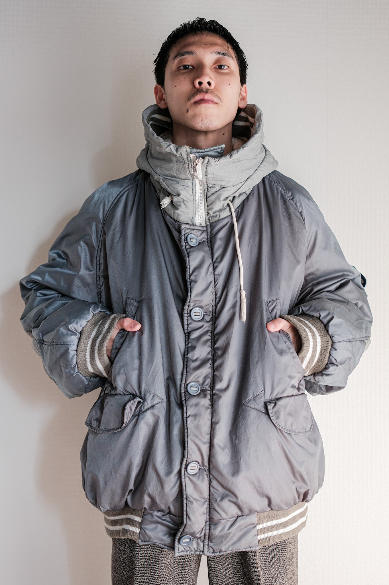 【~80's】Old BONEVILLE Navy Arctic Hooded Jacket Size.54