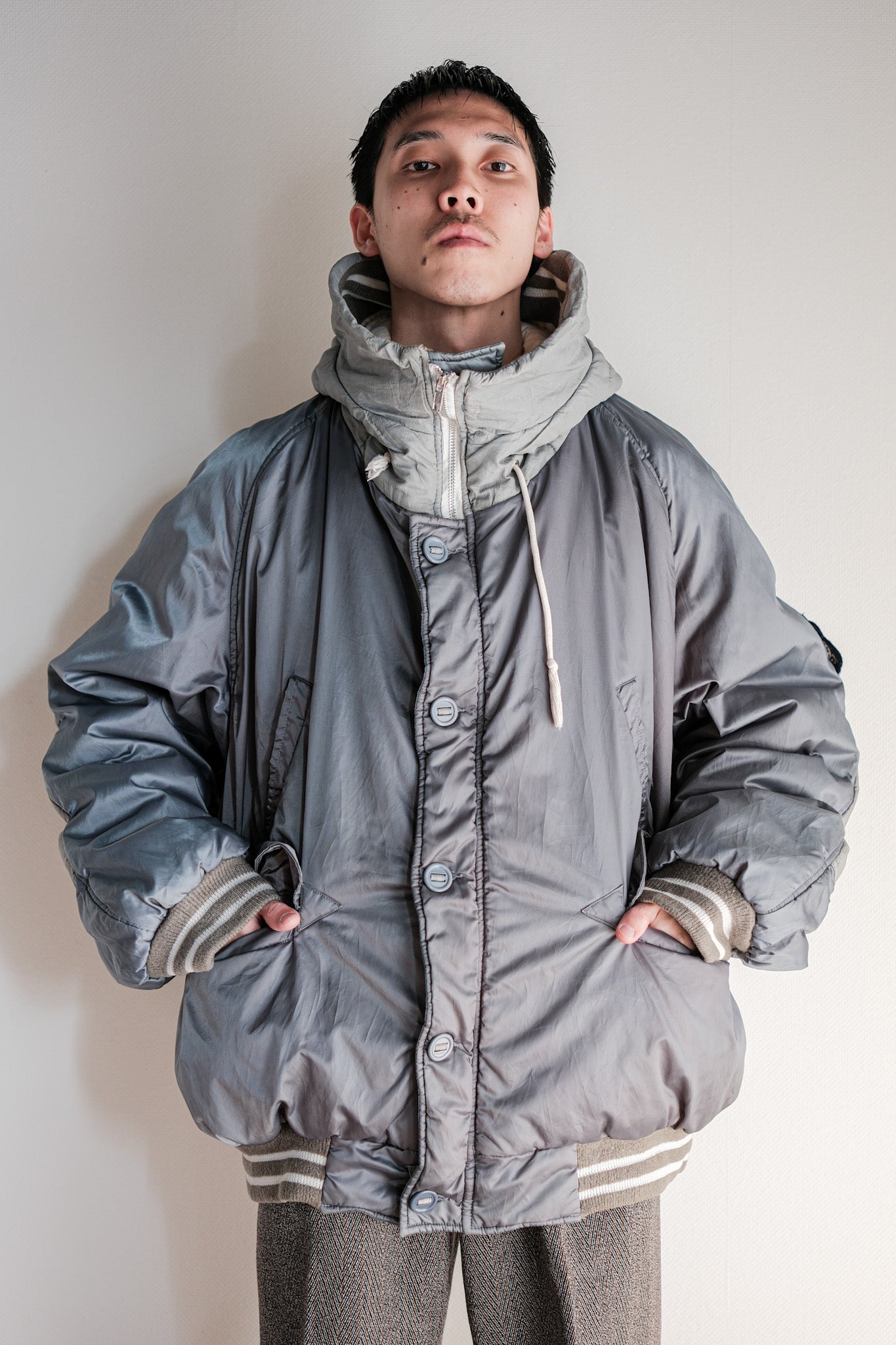 【~80's】Old BONEVILLE Navy Arctic Hooded Jacket Size.54