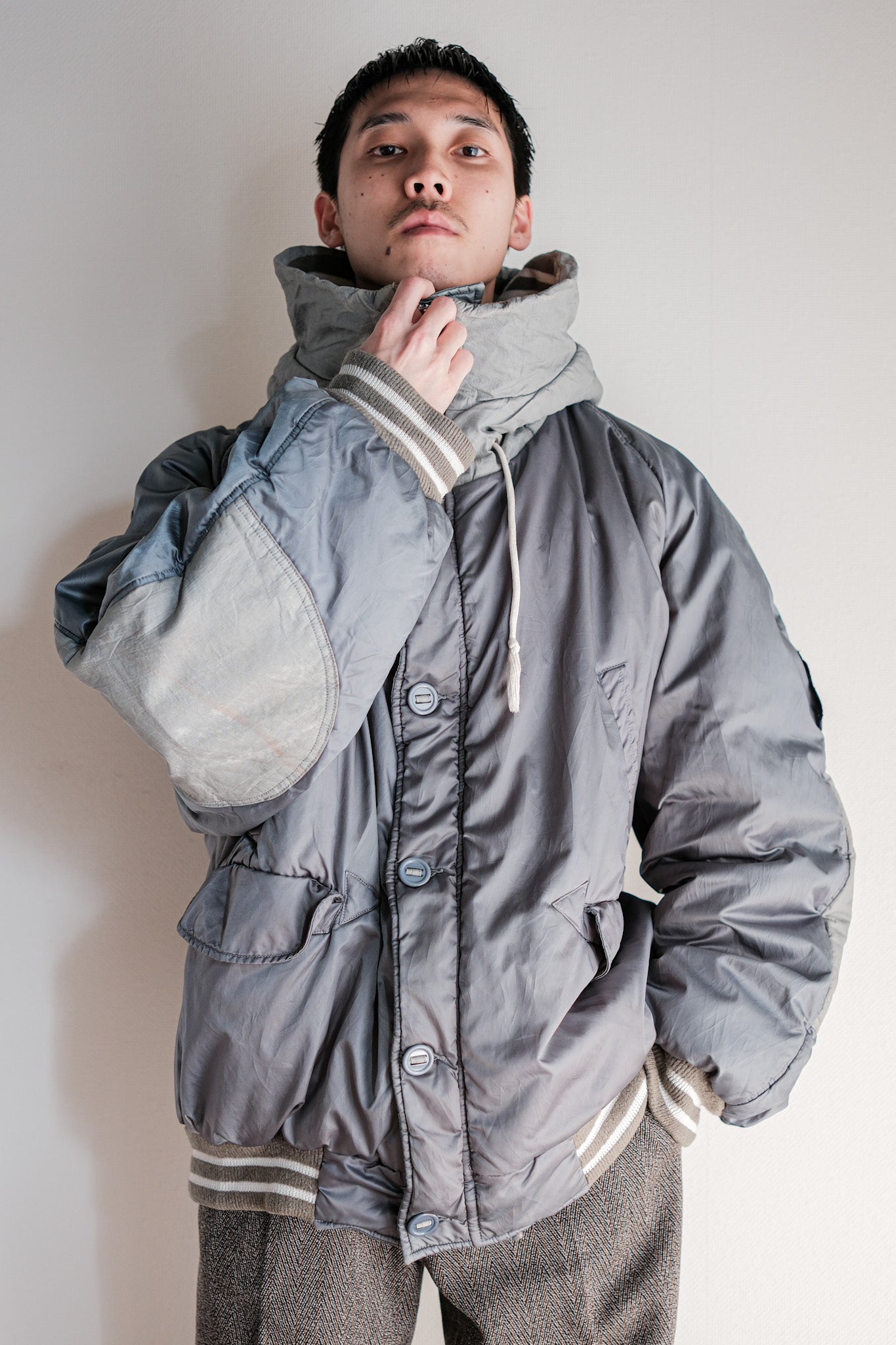 【~80's】Old BONEVILLE Navy Arctic Hooded Jacket Size.54