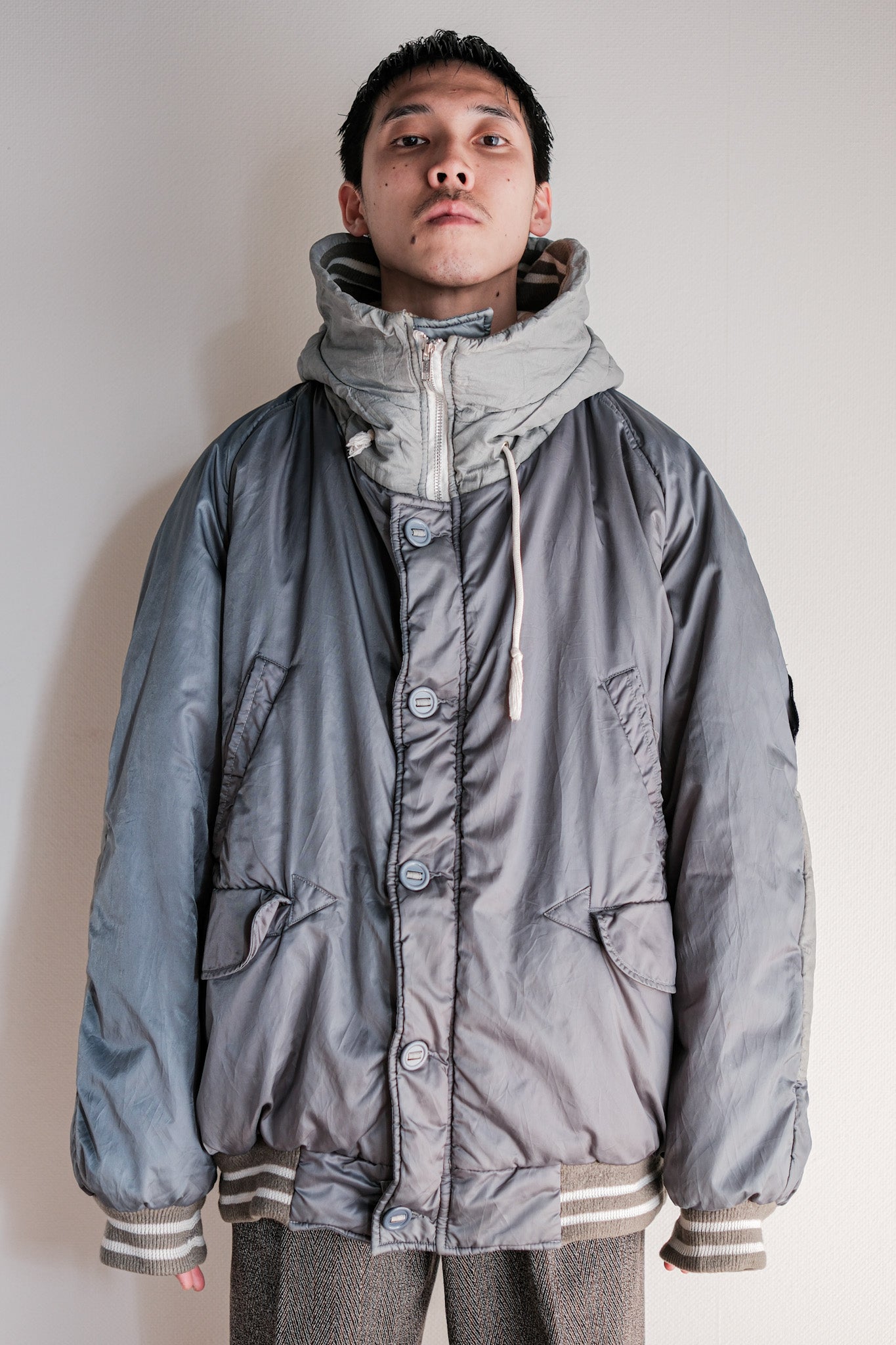 【~80's】Old BONEVILLE Navy Arctic Hooded Jacket Size.54