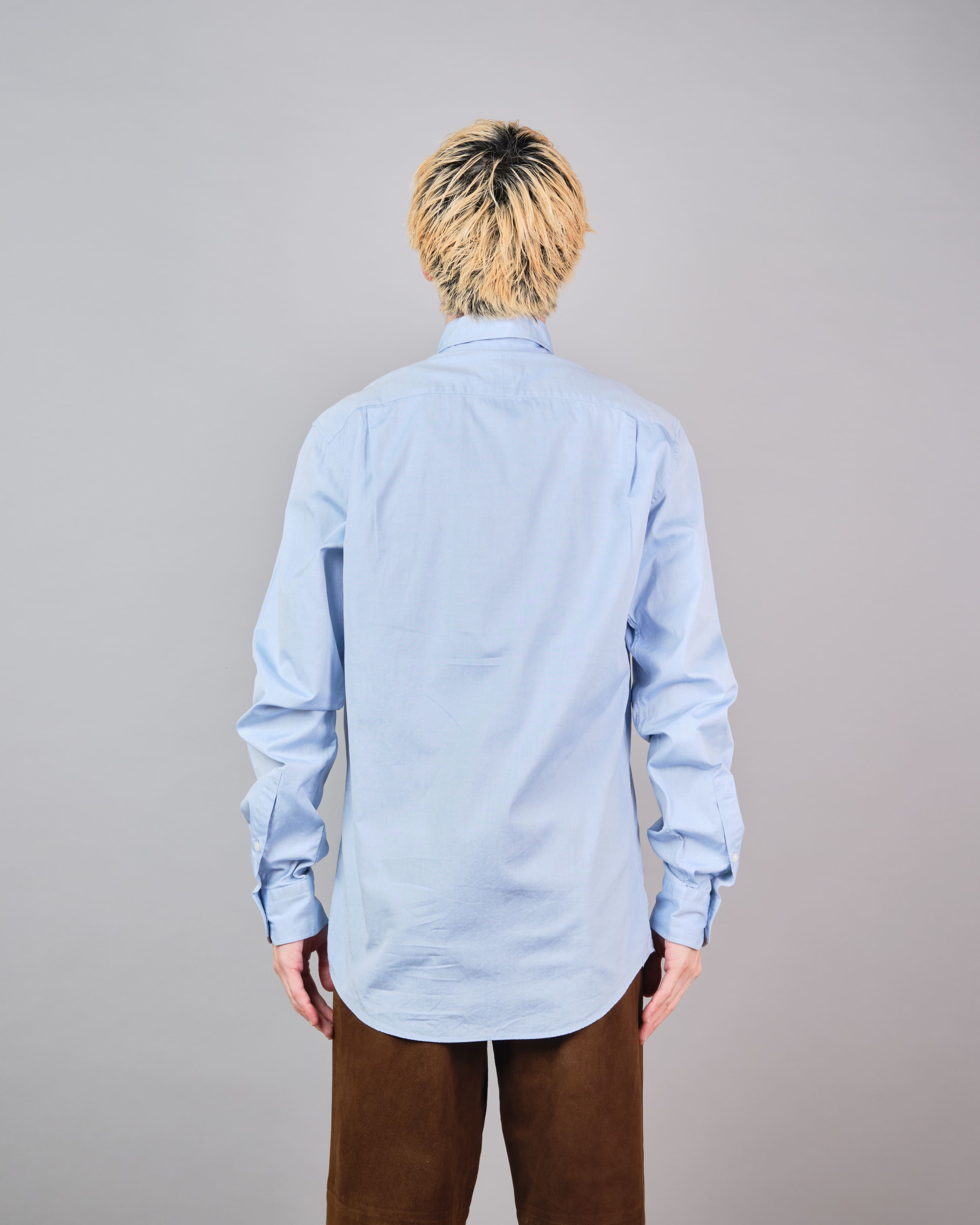 【~00's】Old Hermès Paris Cotton Oxford B.D Shirt With Sellier Button Size.37