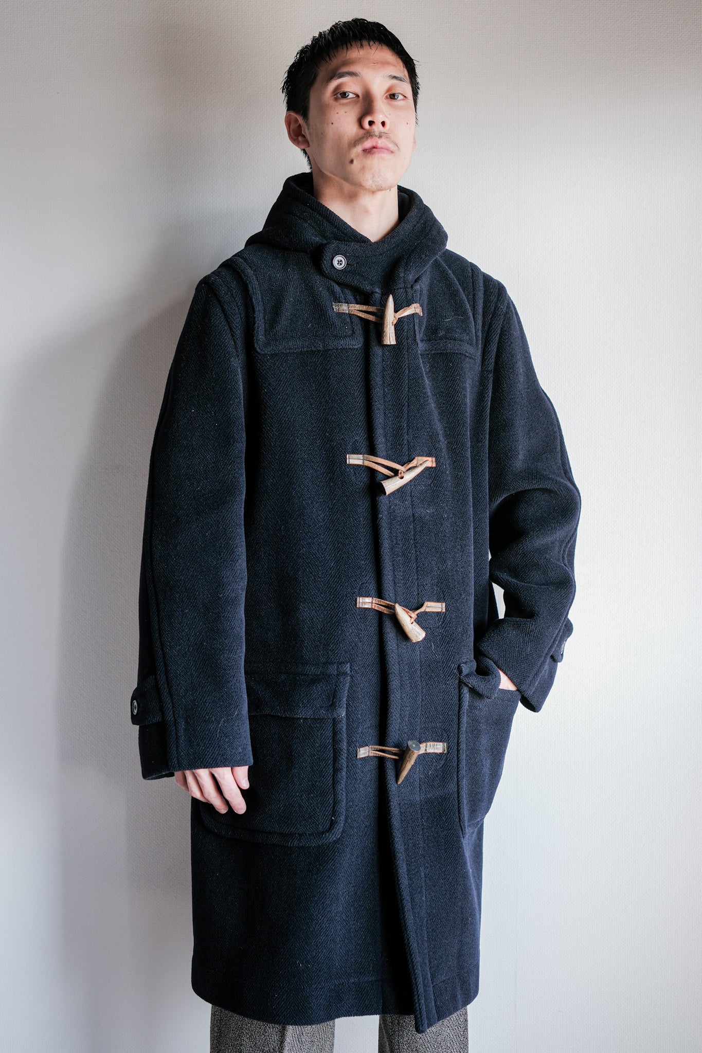 【~90's】Old INVERTERE HBT Wool Duffle Coat Size.40L "Moorbrook" "M.BARDELLI 別注"