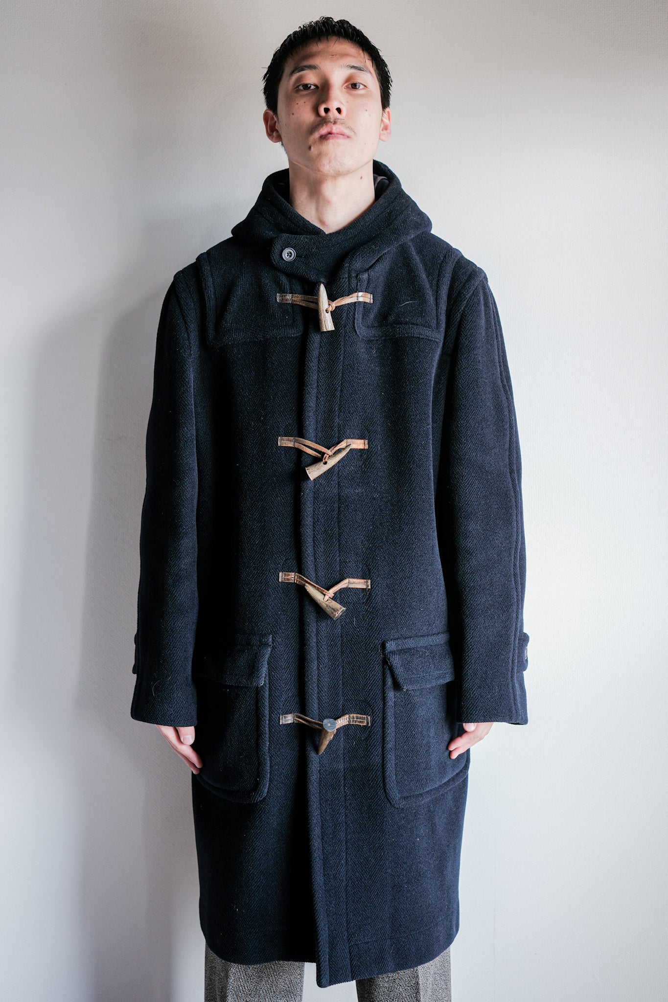 【~90's】Old INVERTERE HBT Wool Duffle Coat Size.40L "Moorbrook" "M.BARDELLI 別注"