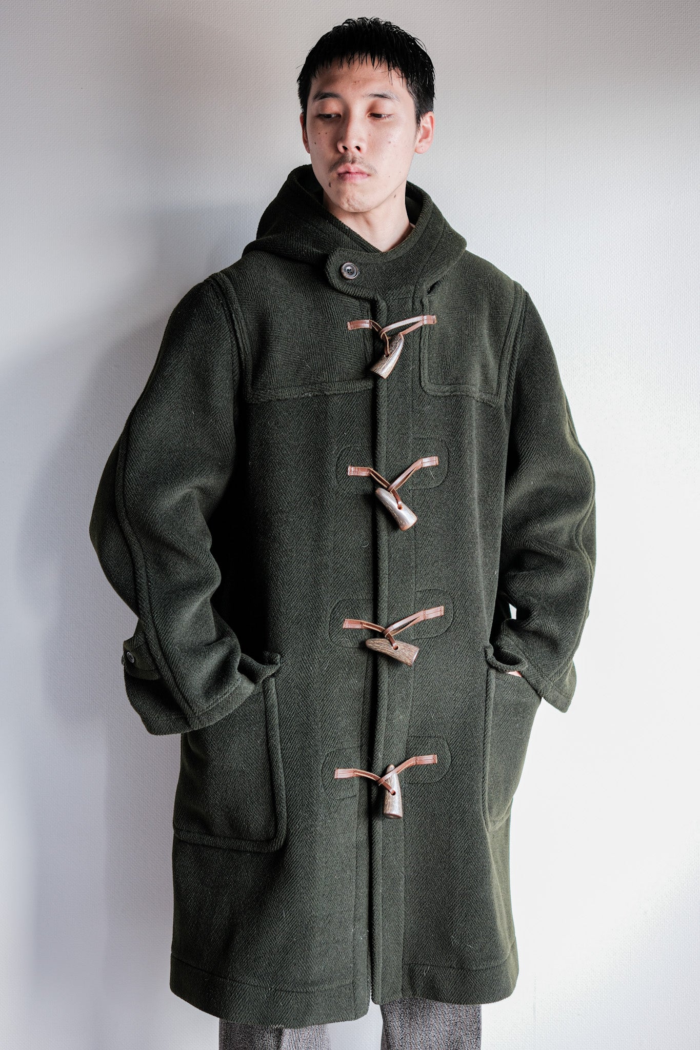 【~90's】Old INVERTERE HBT Wool Duffle Coat "Moorbrook" "DAVIDE CENCI 別注"