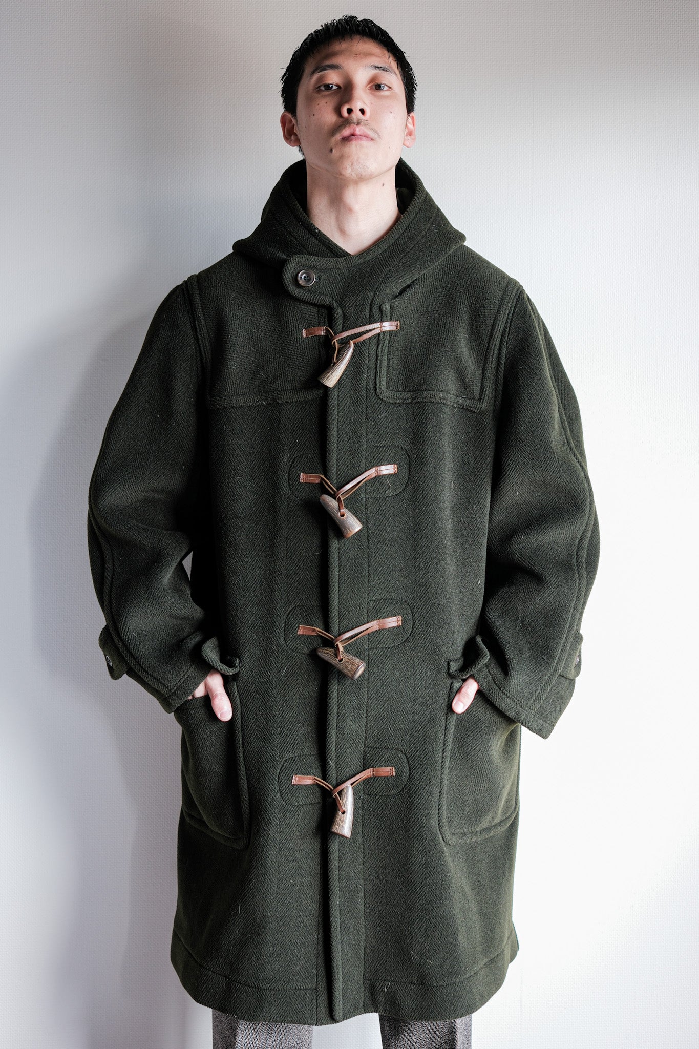 【~90's】Old INVERTERE HBT Wool Duffle Coat "Moorbrook" "DAVIDE CENCI 別注"