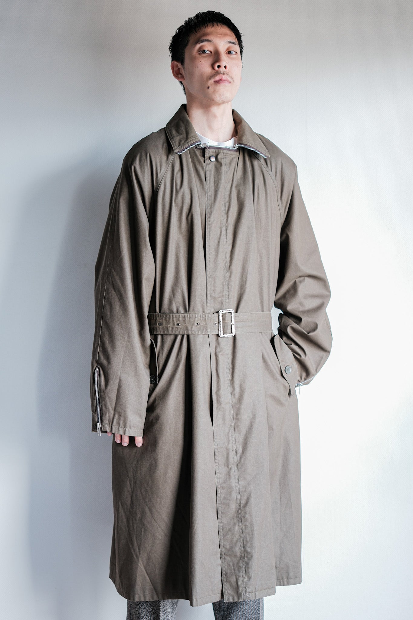 【~80's】Old Yves Saint Laurent Raglan Sleeve Coat With Liner Size.54