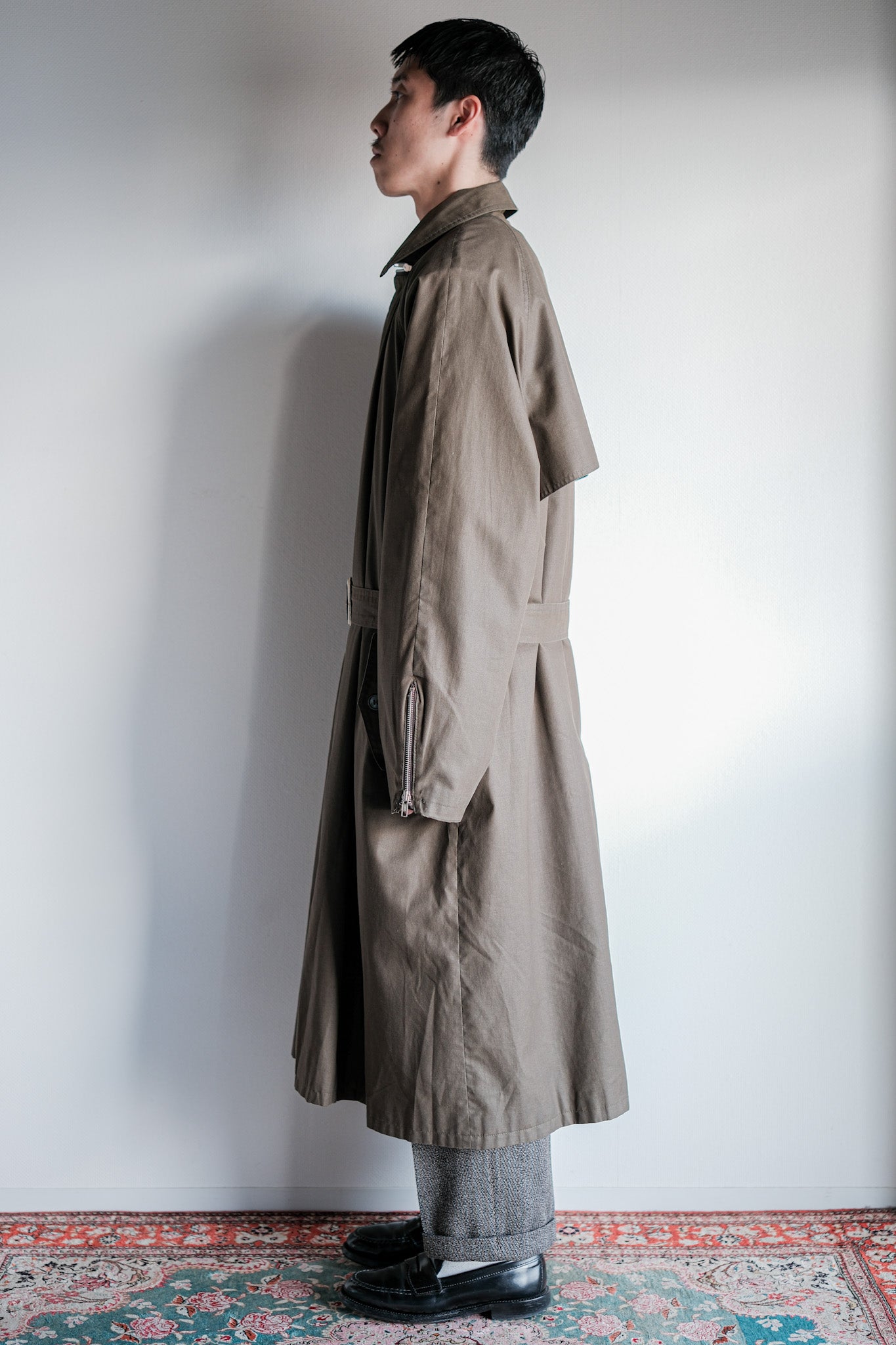 【~80's】Old Yves Saint Laurent Raglan Sleeve Coat With Liner Size.54