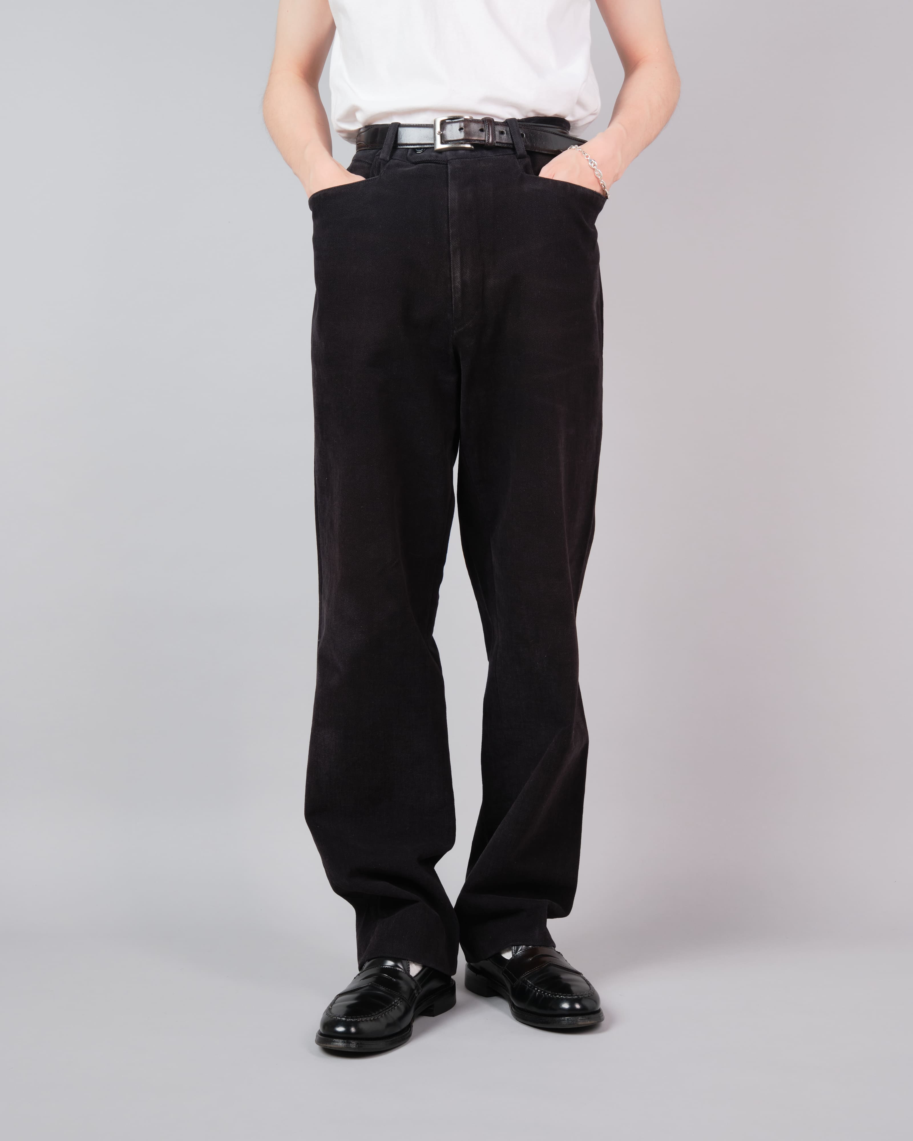 【~90’s】Old BERNARD ZINS Black Cotton Twill Trousers Size.44 "EMILIO BATCHI 別注"