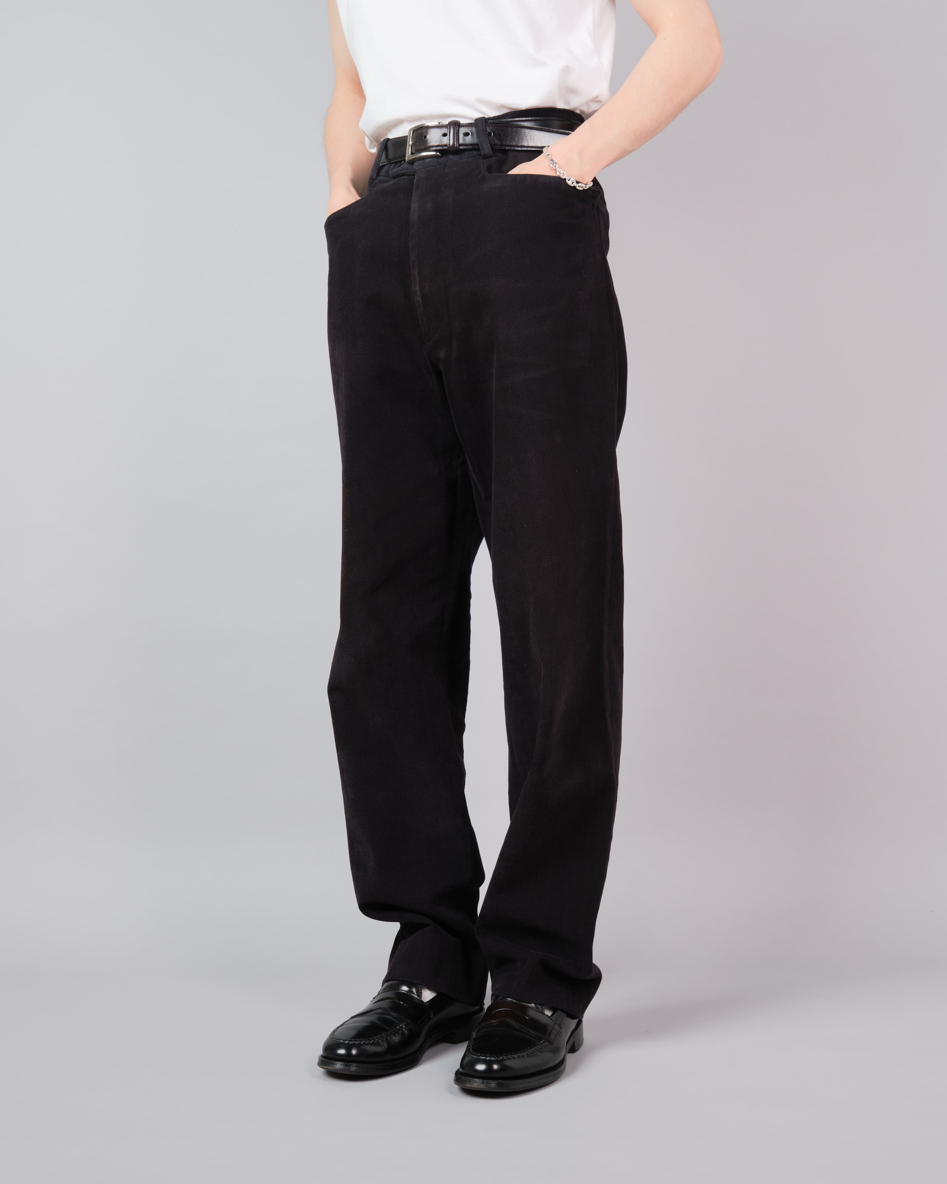 【~90’s】Old BERNARD ZINS Black Cotton Twill Trousers Size.44 "EMILIO BATCHI 別注"