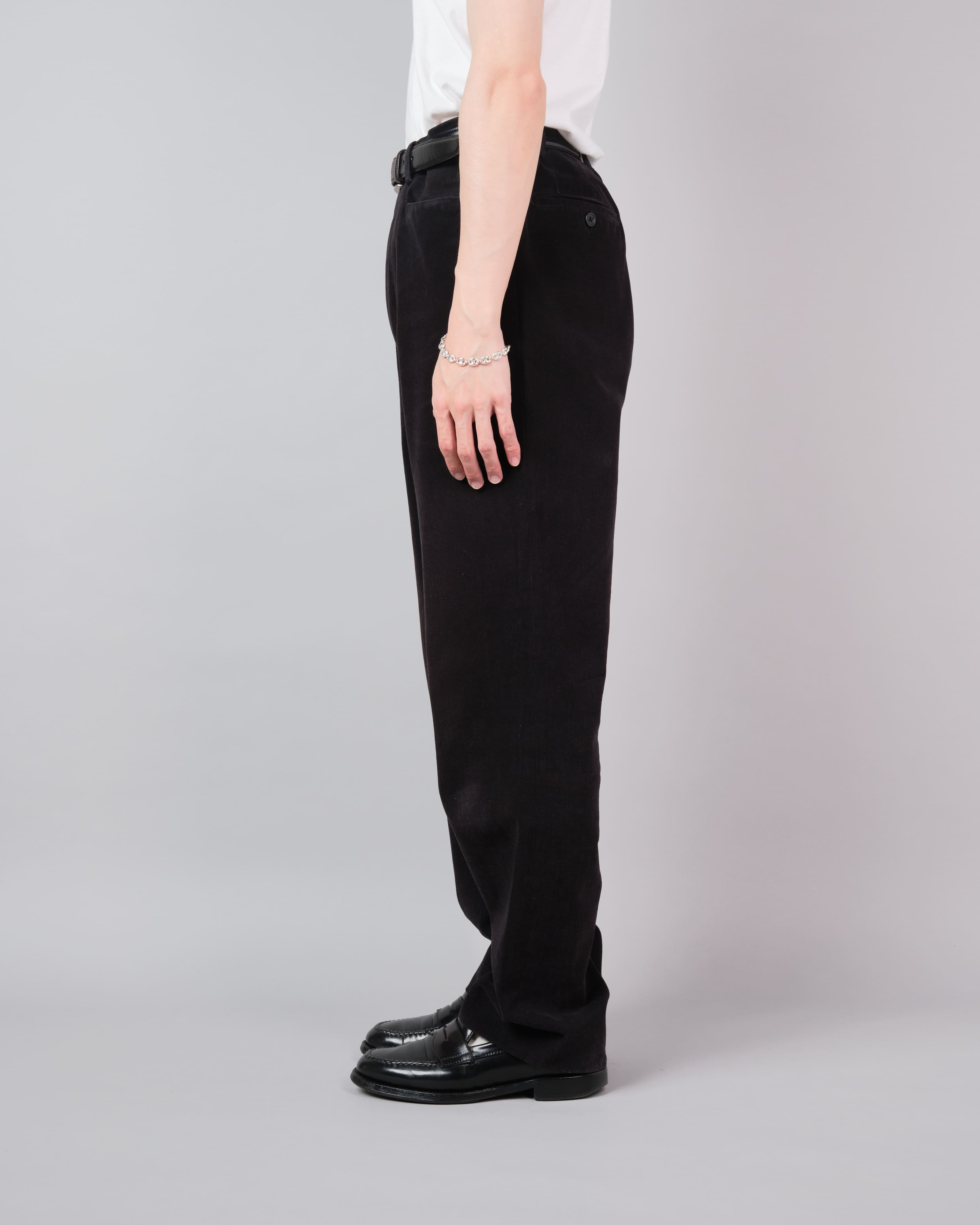 【~90’s】Old BERNARD ZINS Black Cotton Twill Trousers Size.44 "EMILIO BATCHI 別注"