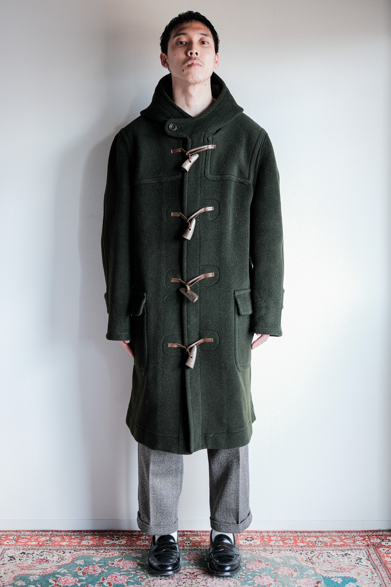 【~90's】Old INVERTERE HBT Wool Duffle Coat "Moorbrook" "DAVIDE CENCI 別注"