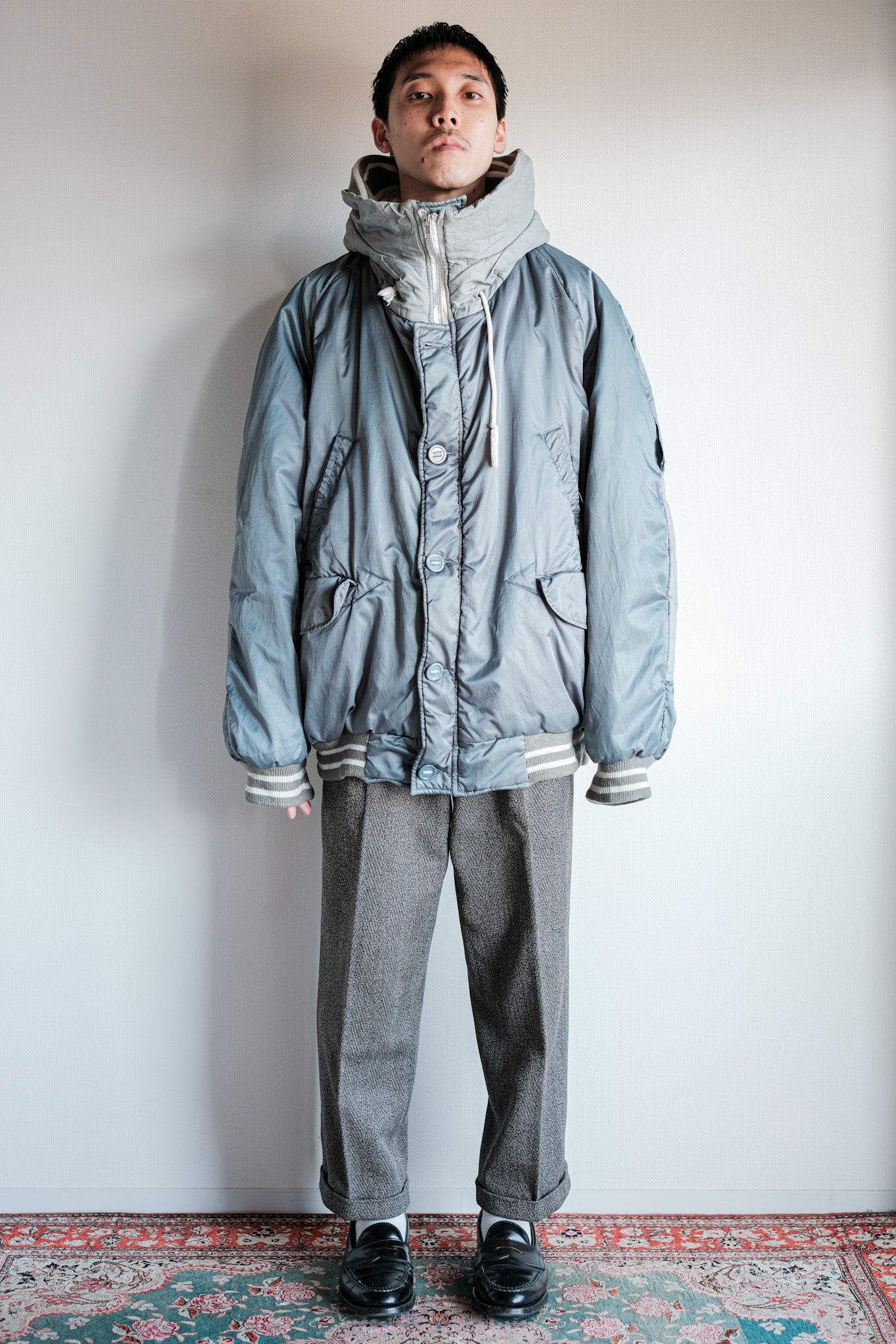 【~80's】Old BONEVILLE Navy Arctic Hooded Jacket Size.54