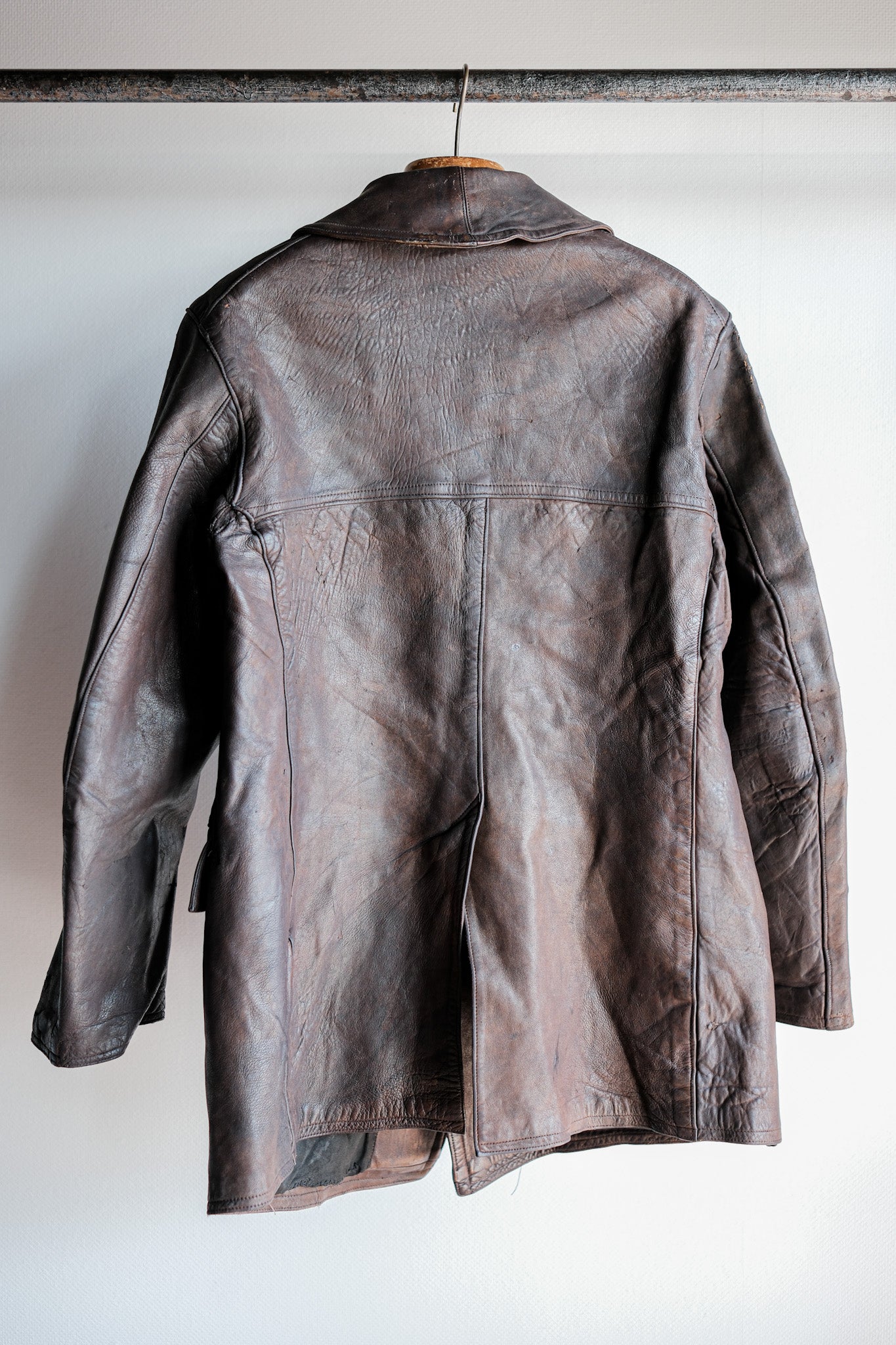 【~40's】WWⅡ French Army M35 Tank Crew Leather Jacket