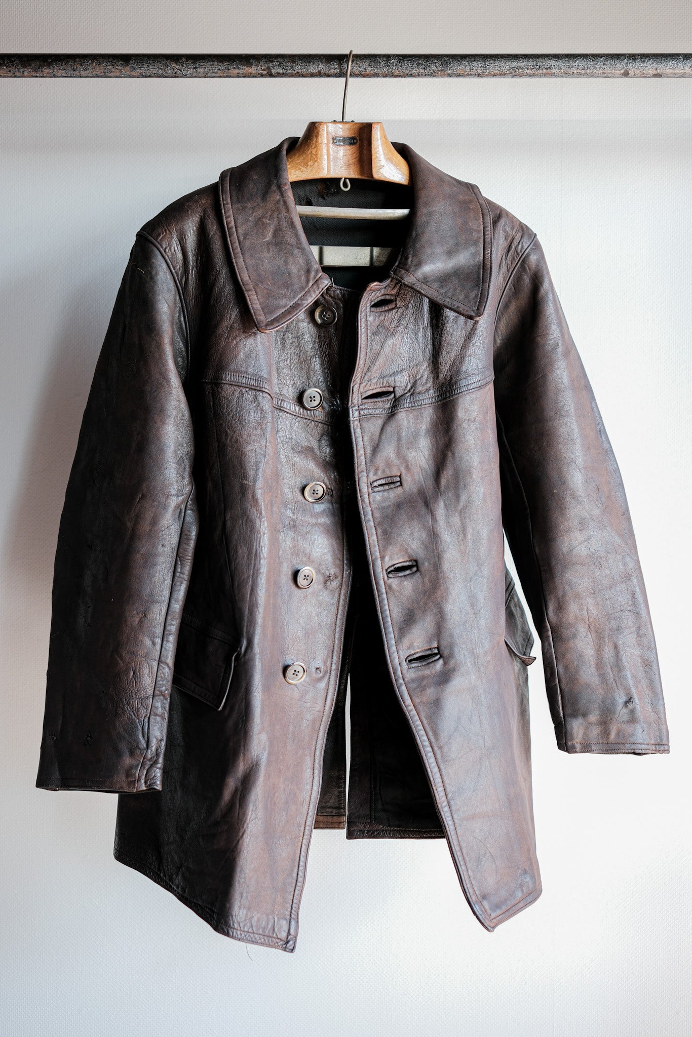 【~40's】WWⅡ French Army M35 Tank Crew Leather Jacket