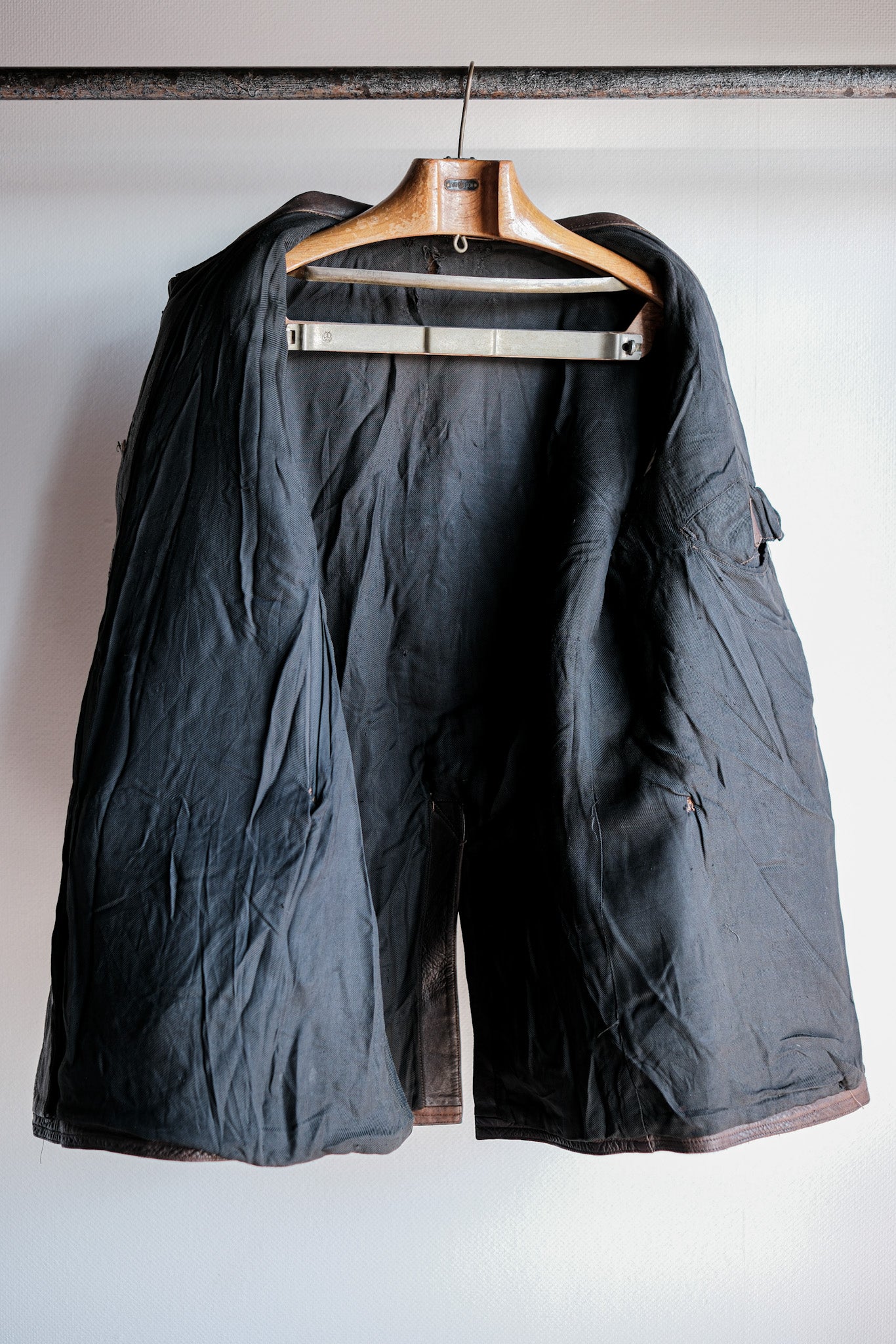 【~40's】WWⅡ French Army M35 Tank Crew Leather Jacket