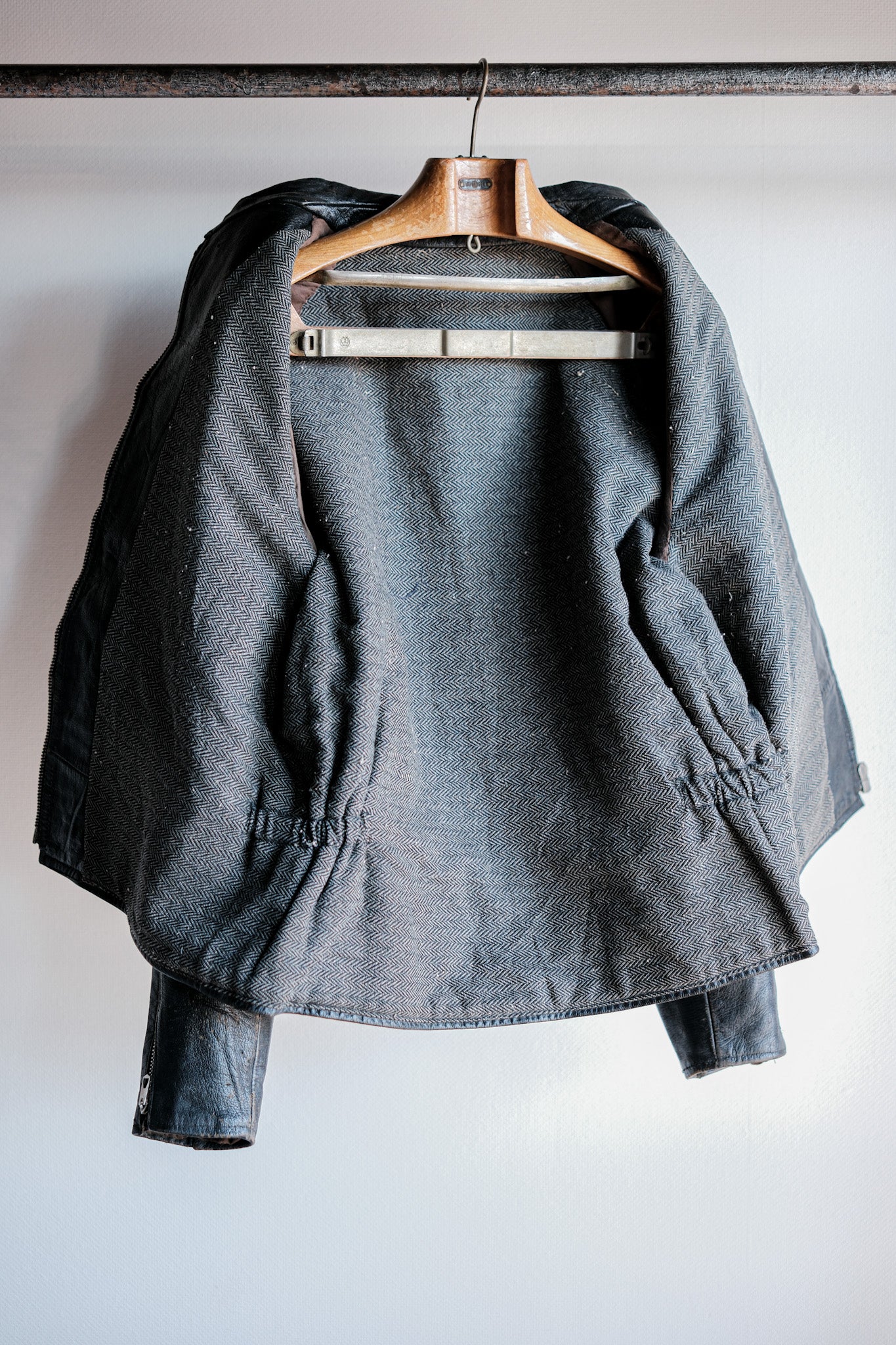 【~60’s】Italian Army Motorcycle Leather Jacket "Civilian Type"