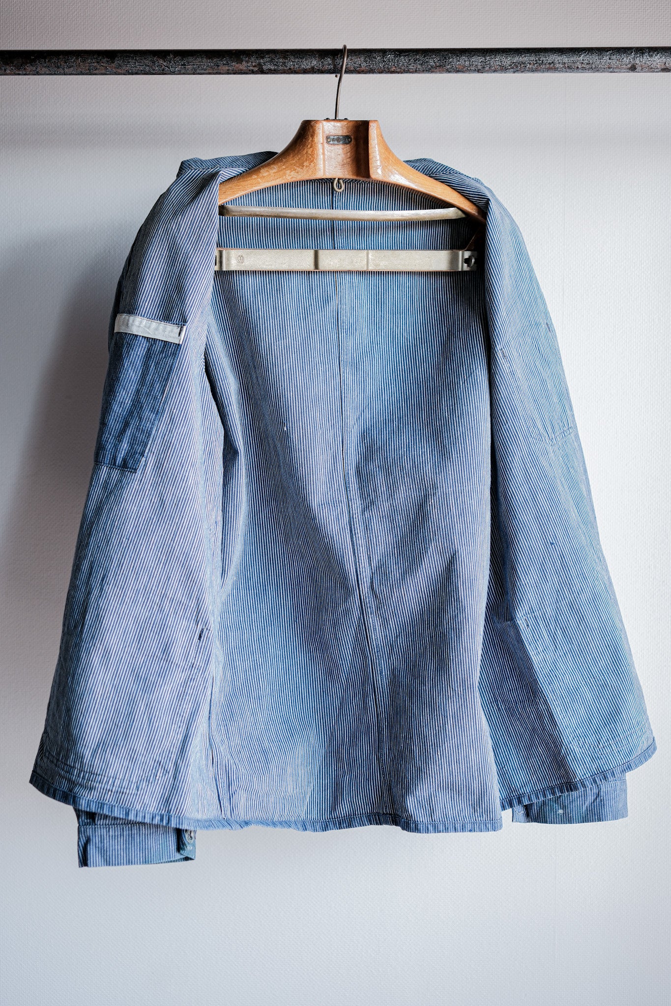 【~40's】Italian Vintage Cotton Striped Work Jacket