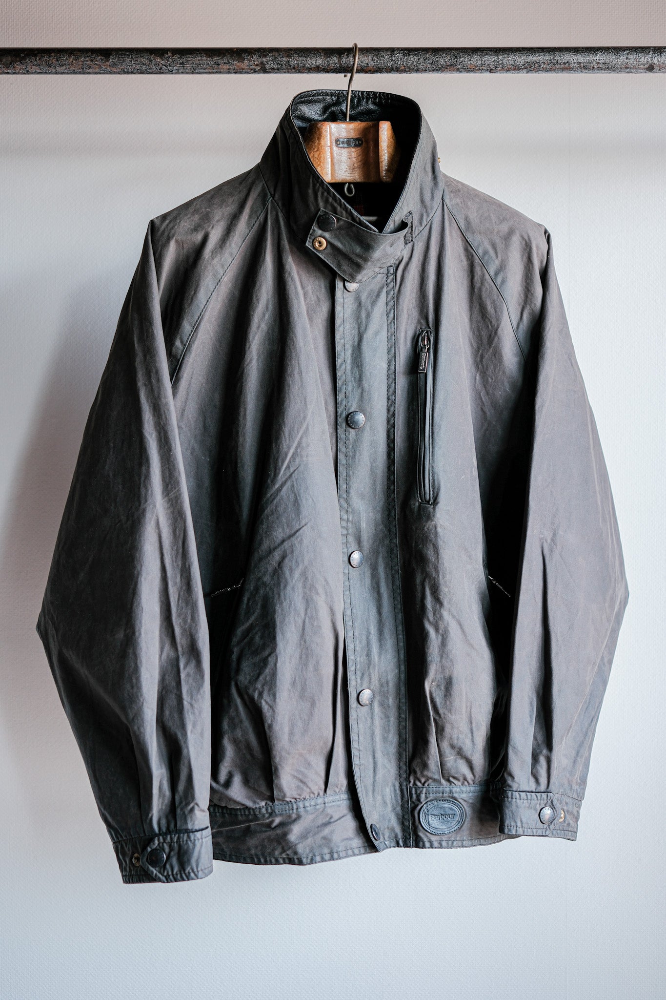 【~90's】Vintage Barbour "WAX COTTON BLOUSON" 3 Crest Size.LARGE