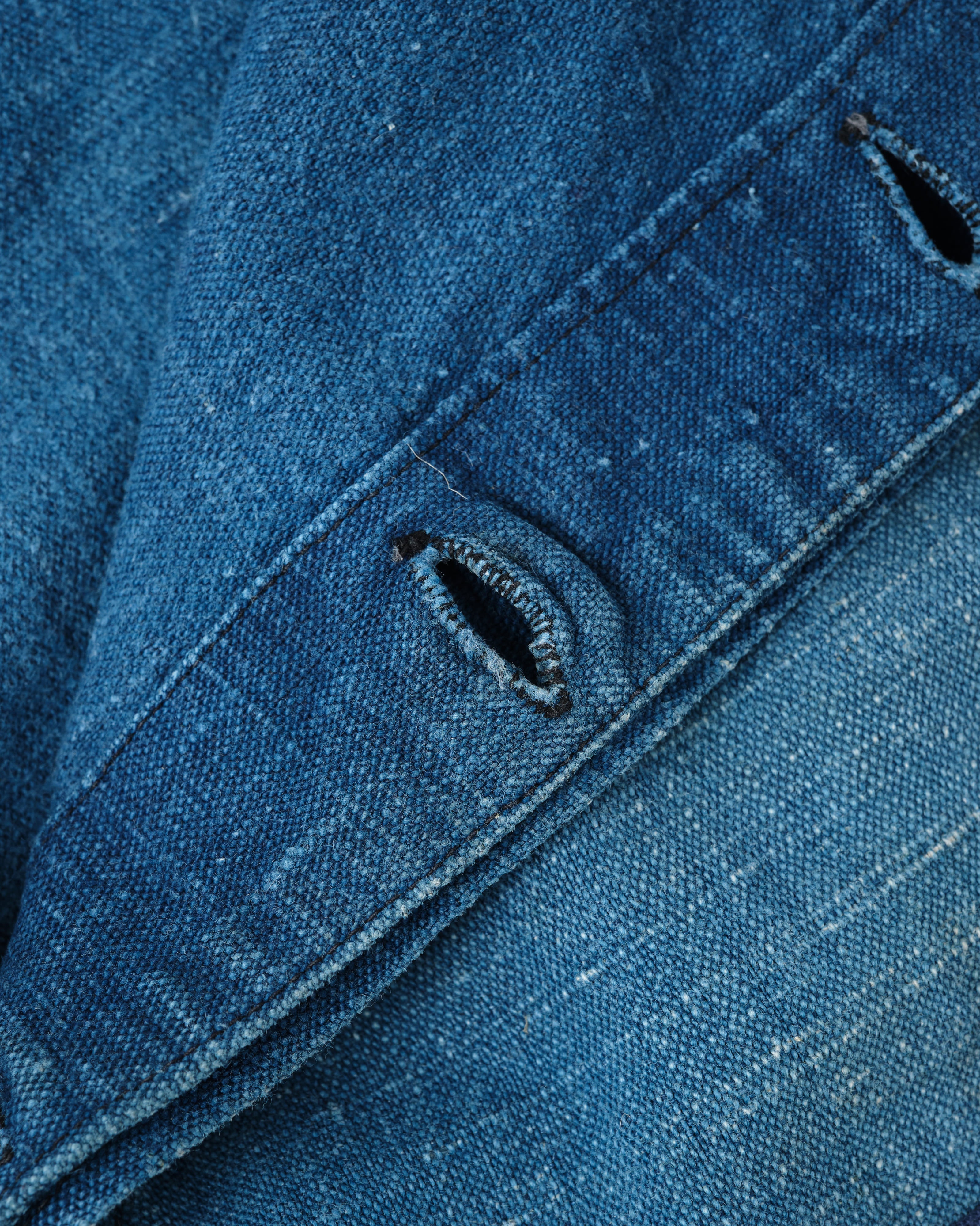 【~30's】French Vintage Indigo Hemp Linen Work Pants "Patchwork" "AU MOLINEL"